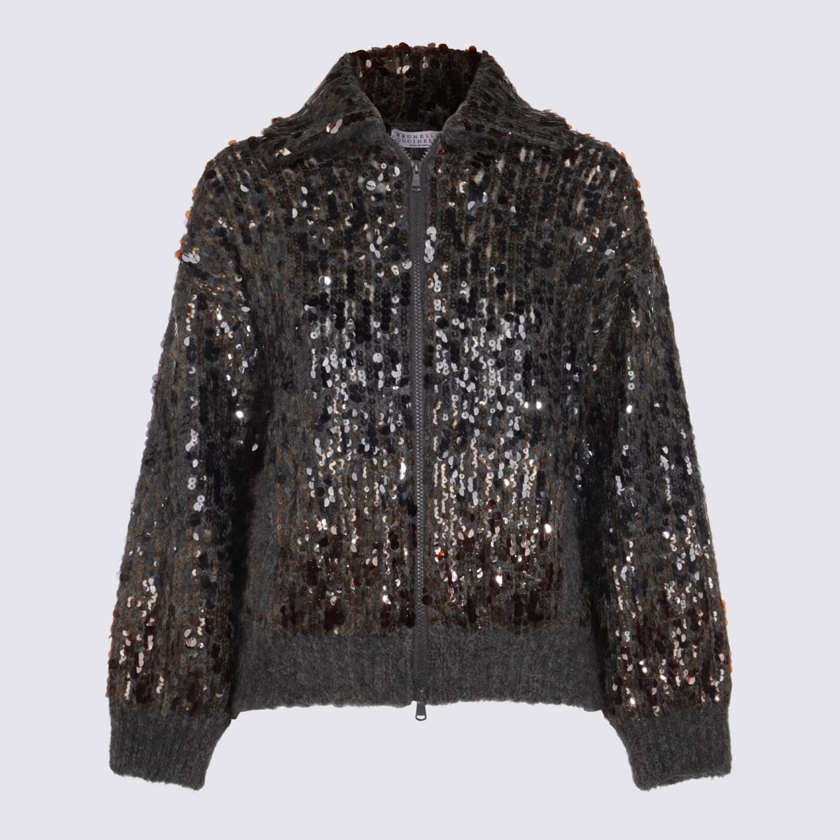 Brunello Cucinelli Dark Grey Wool Knitwear