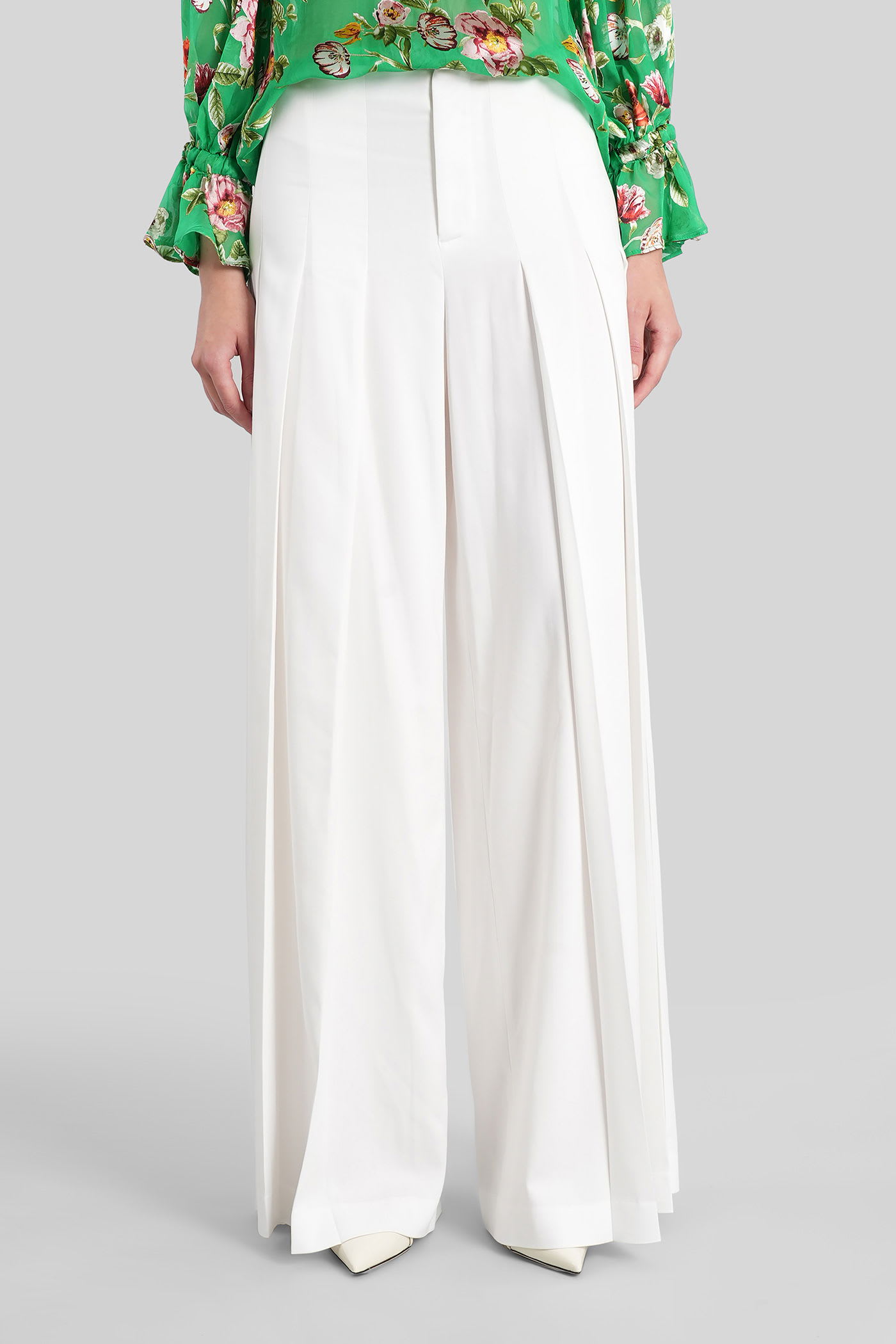 Alice + Olivia Ainslie Pants In White Polyester