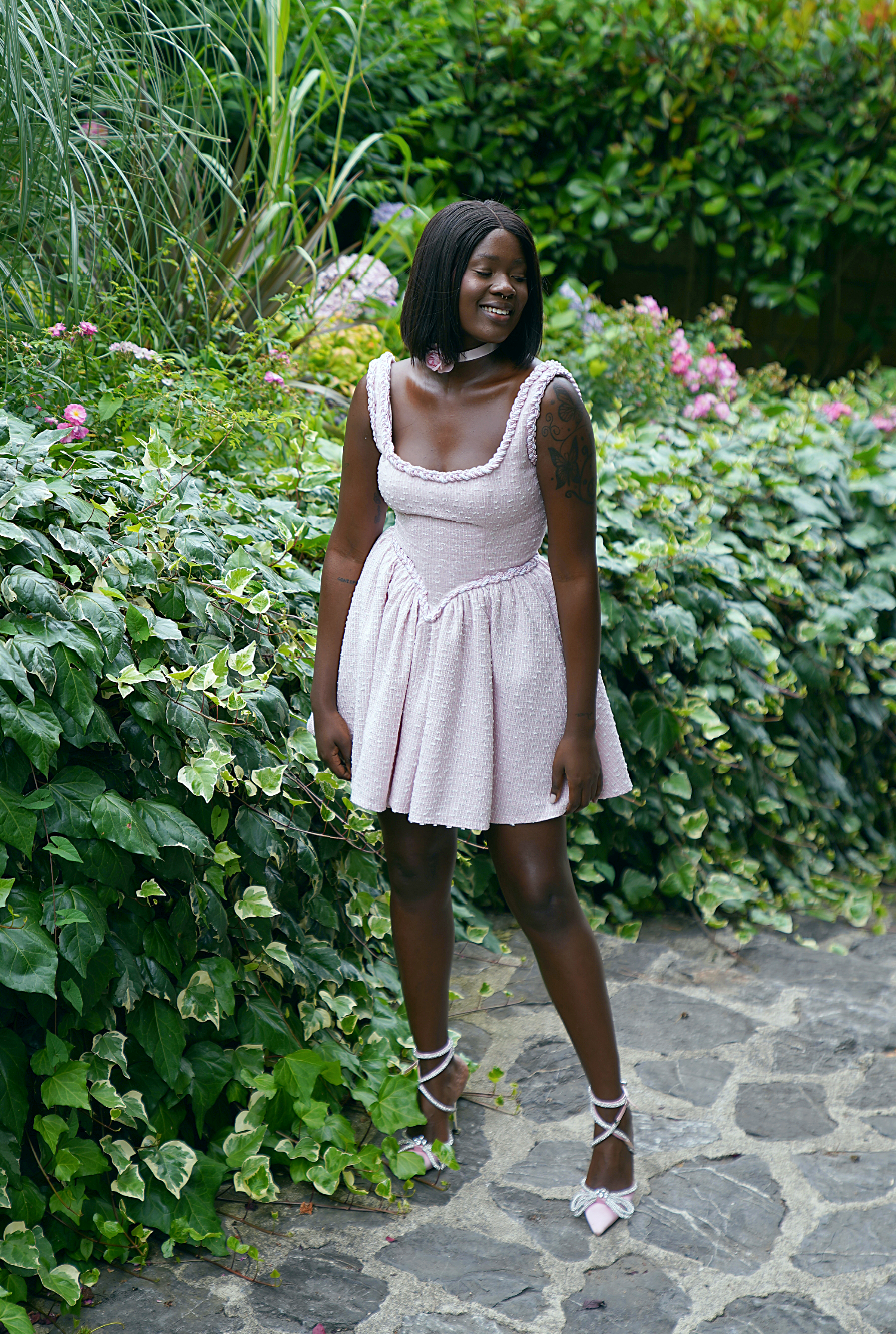 PINK TWEED MINI DRESS
