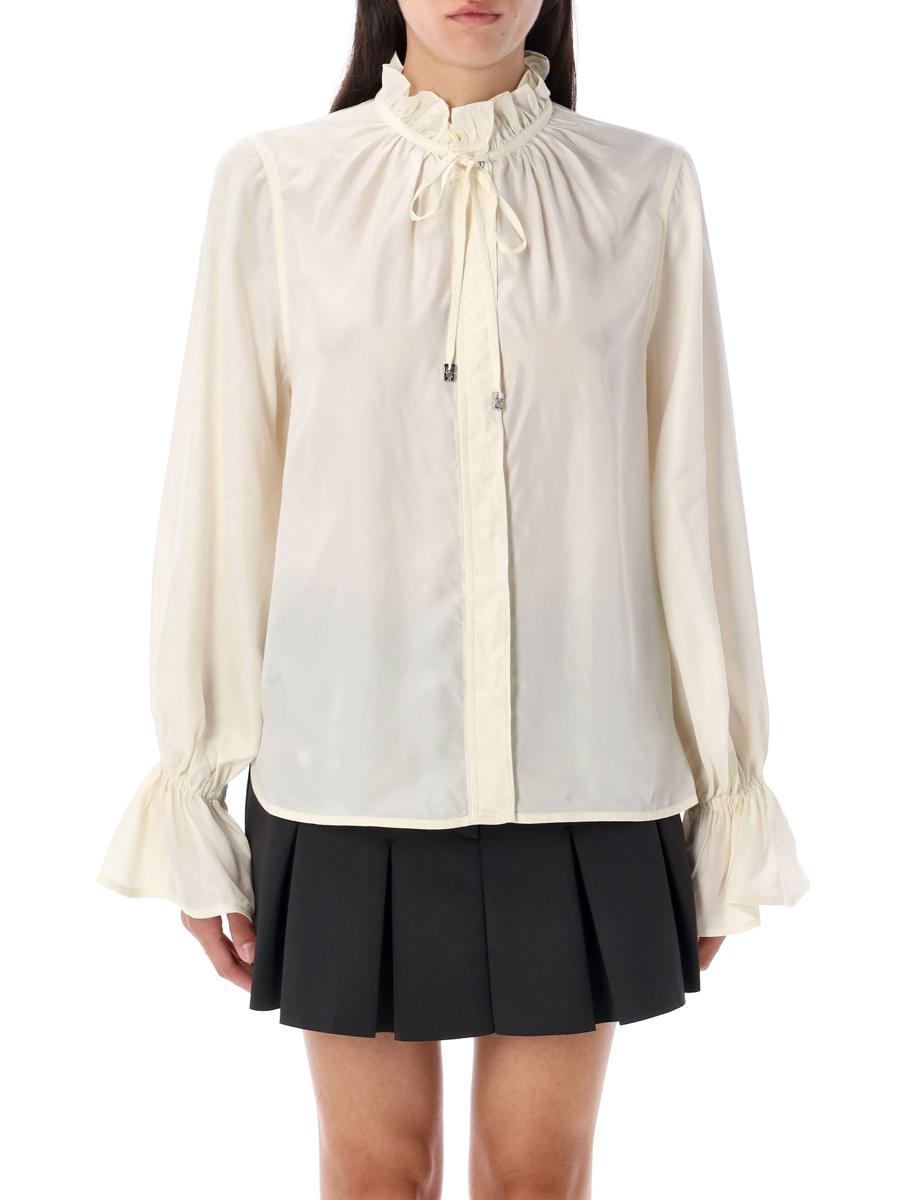 Ganni Fluid Cupro Tie Shirt
