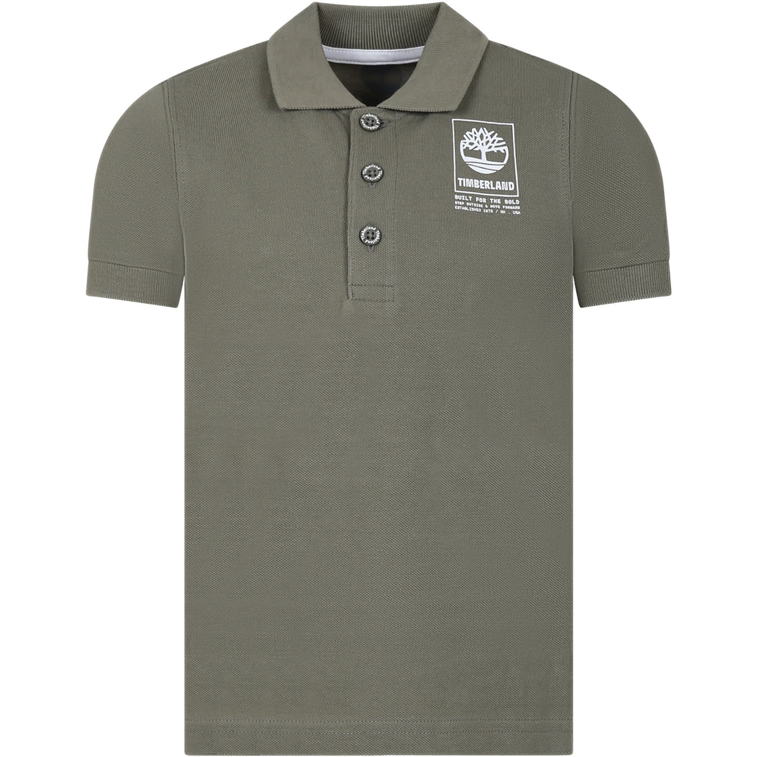 Timberland Green Polo Shirt For Boy With Logo