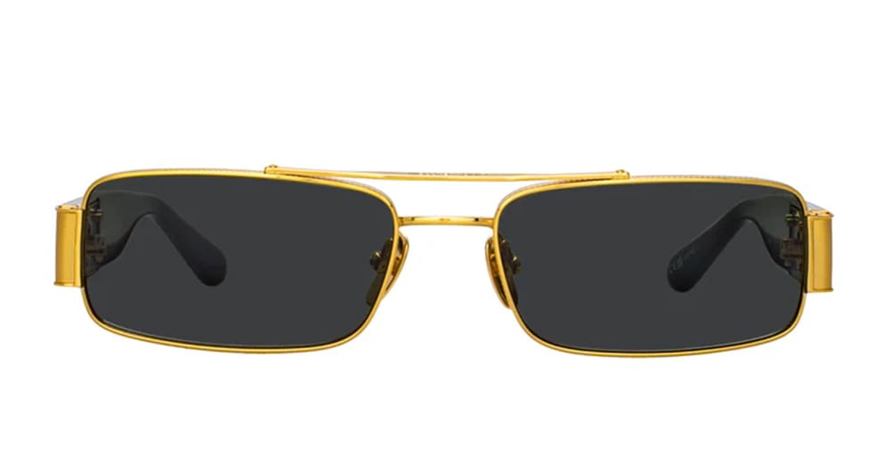Linda Farrow Joey - Yellow Gold / Black Sunglasses