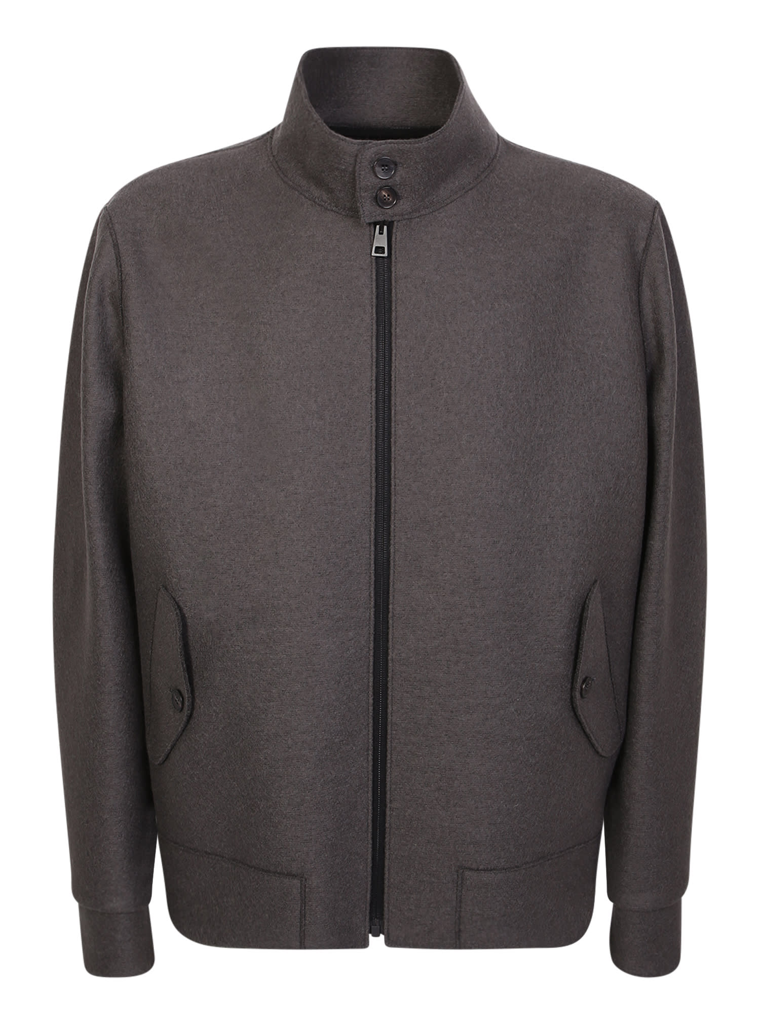 Harris Wharf London Harrington Jacket In Virgin Wool Grey