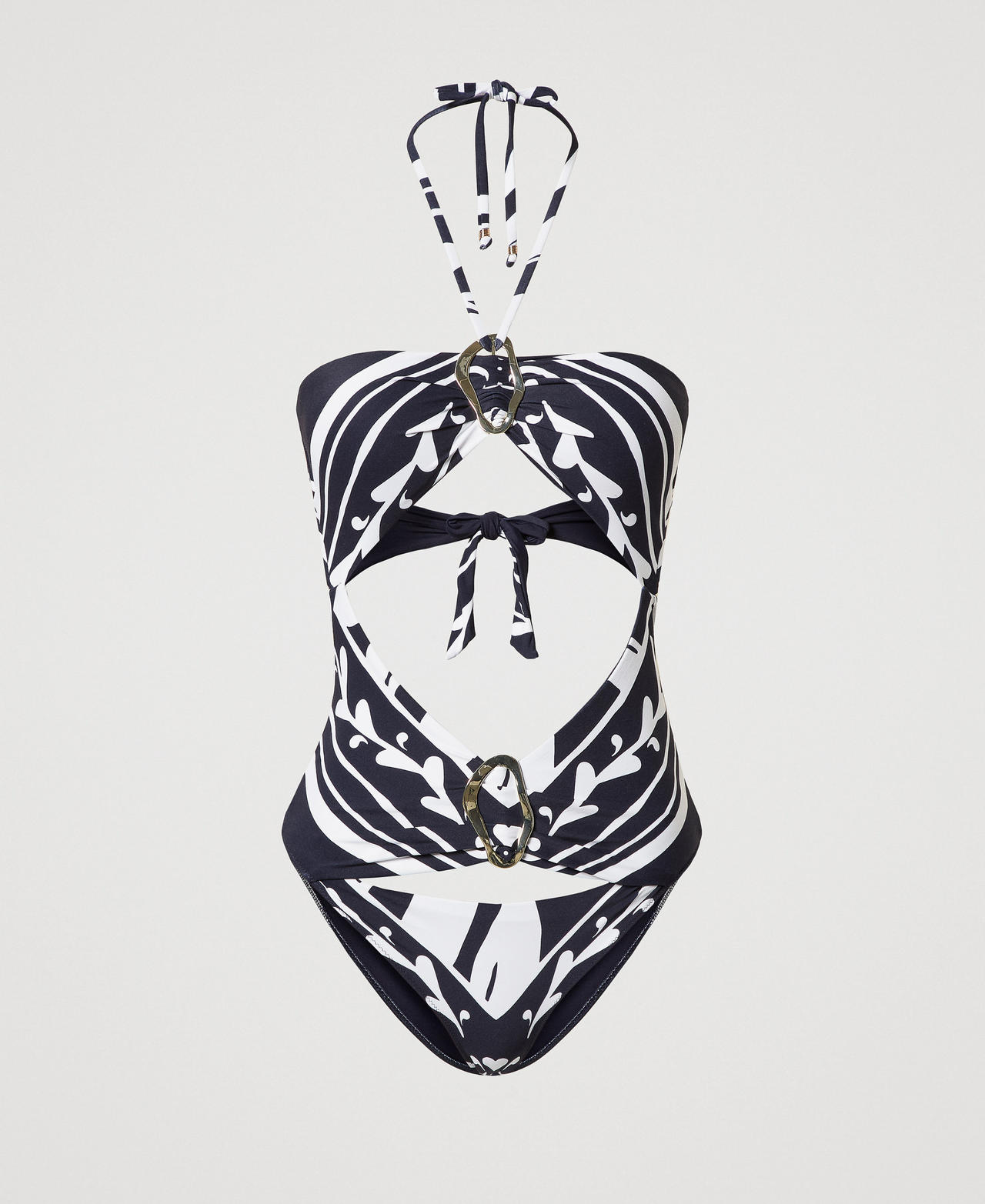 Twinset Plage - Maillot de bain une pièce avec imprimé foulard, Imprimé Foulard Classic Blue/Classic Blue, Taille: 1-B