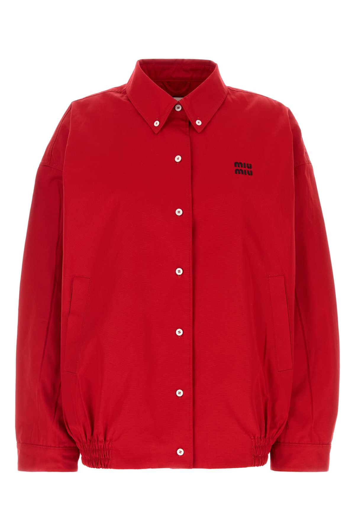 Miu Miu Red Poplin Jacket