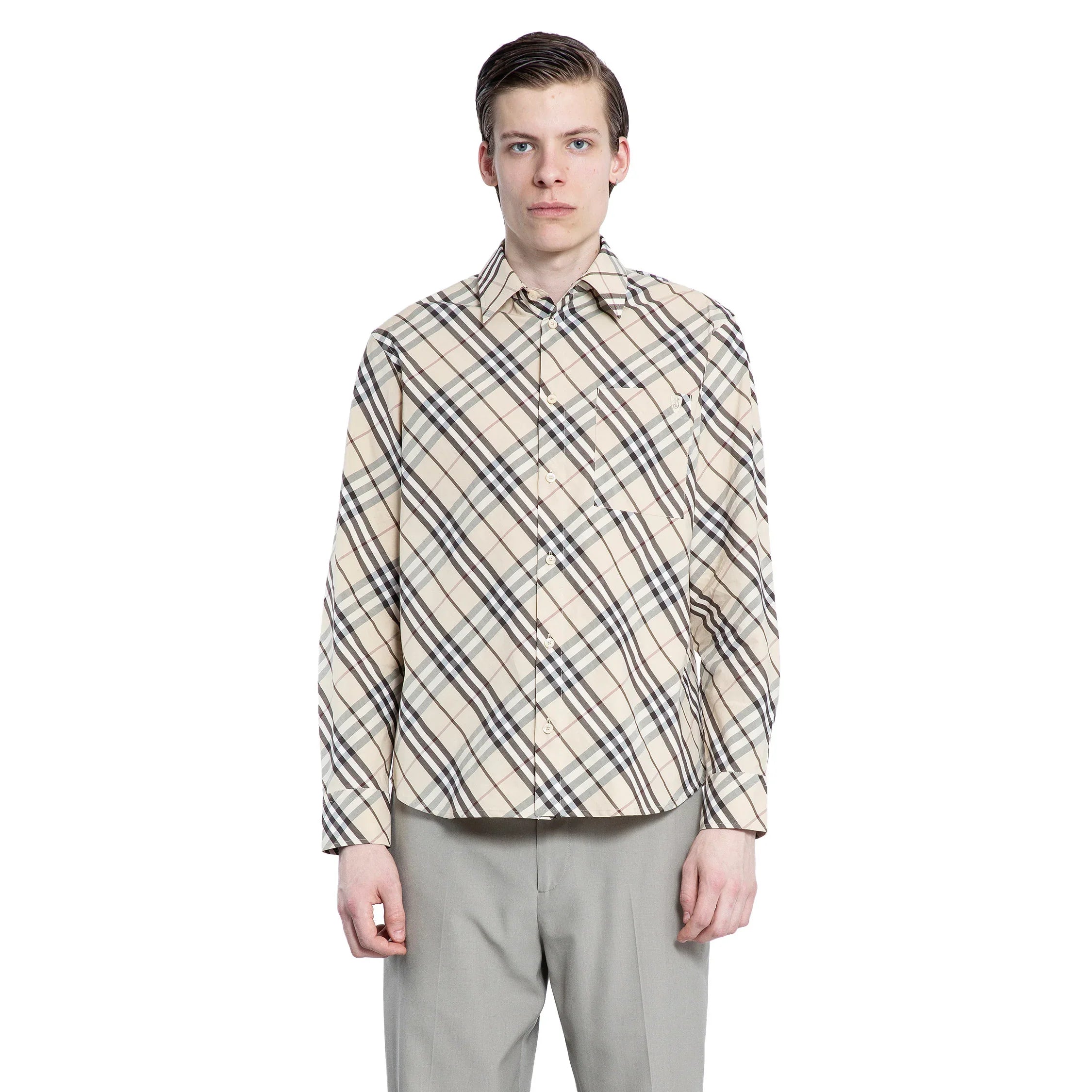 BURBERRY MAN BEIGE SHIRTS