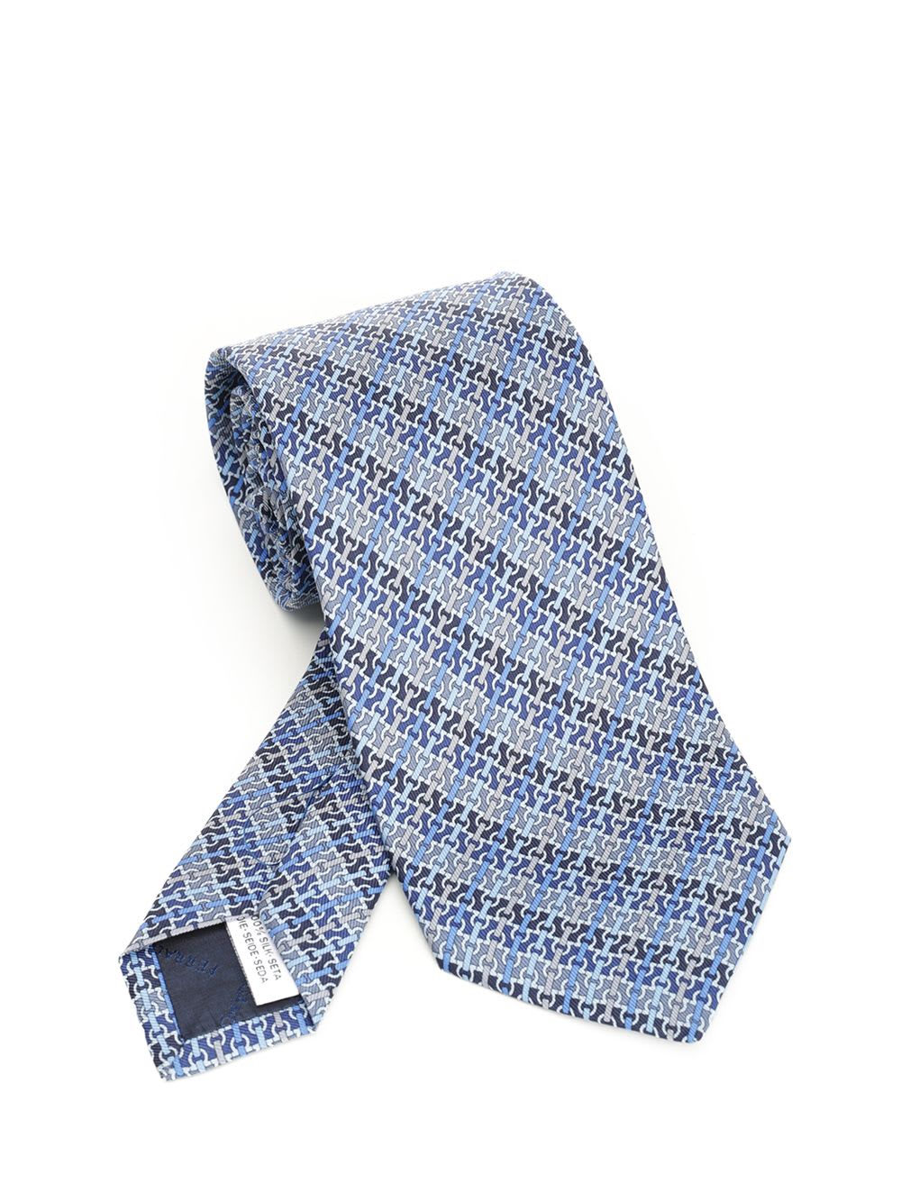Ferragamo Gancini Chain Print Silk Tie