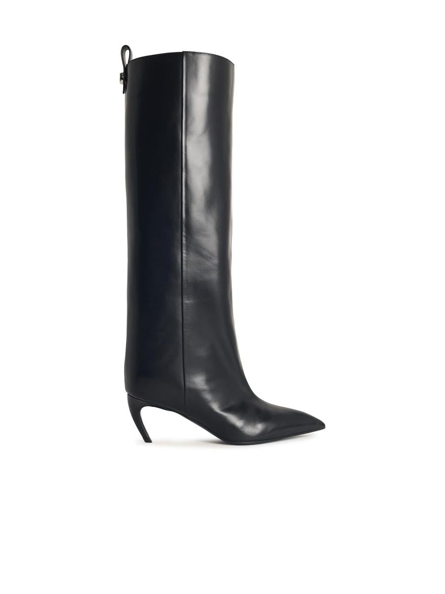 The Attico 'Lea' Black Leather Boots