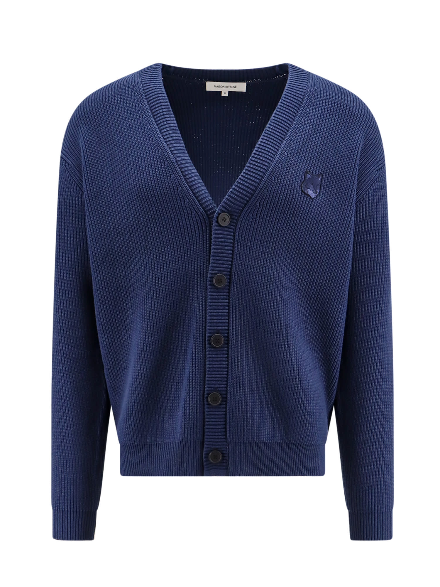 Maison Kitsuné Cotton Blend Cardigan With Iconic Frontal Patch