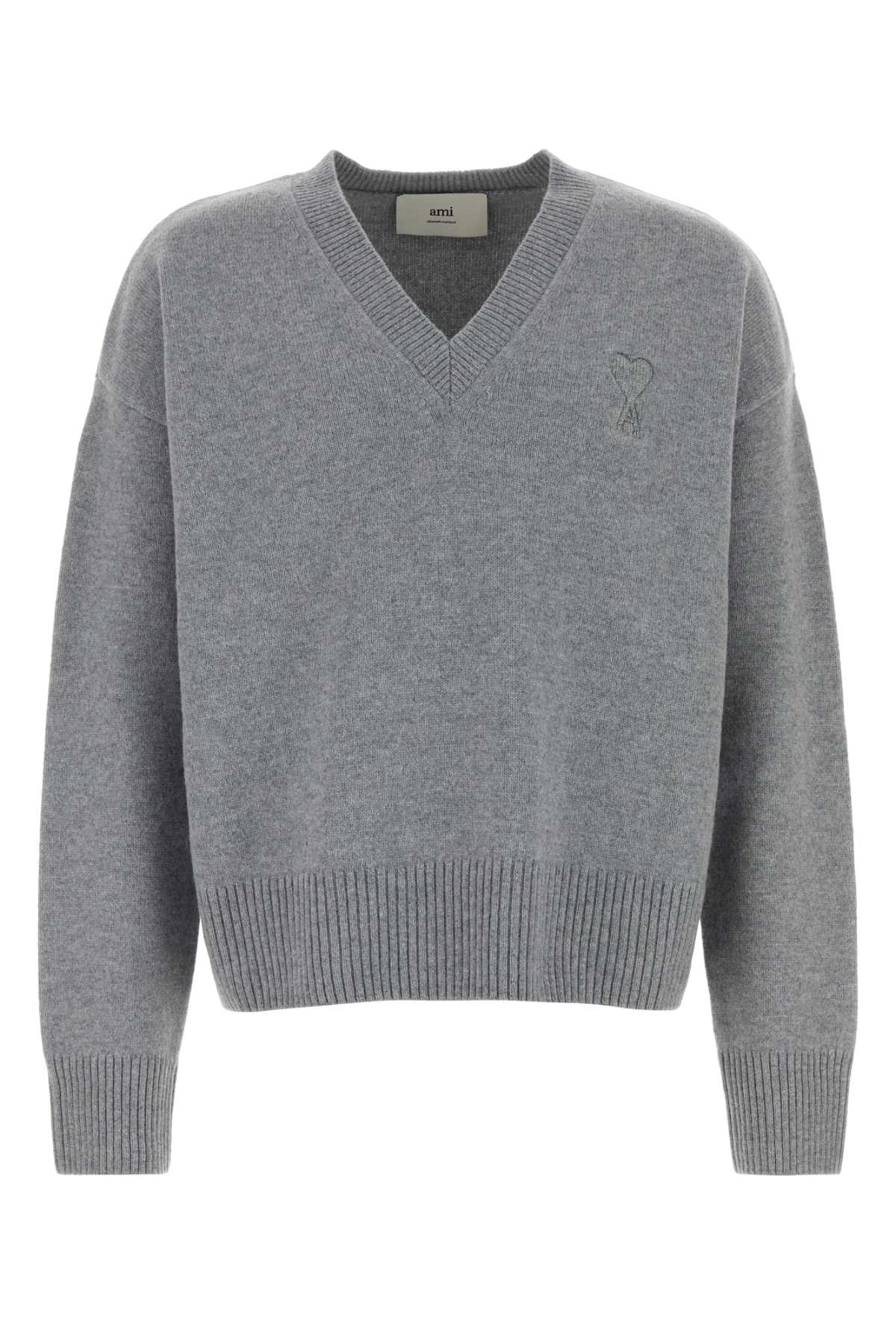 Ami Alexandre Mattiussi Grey Wool Blend Sweater