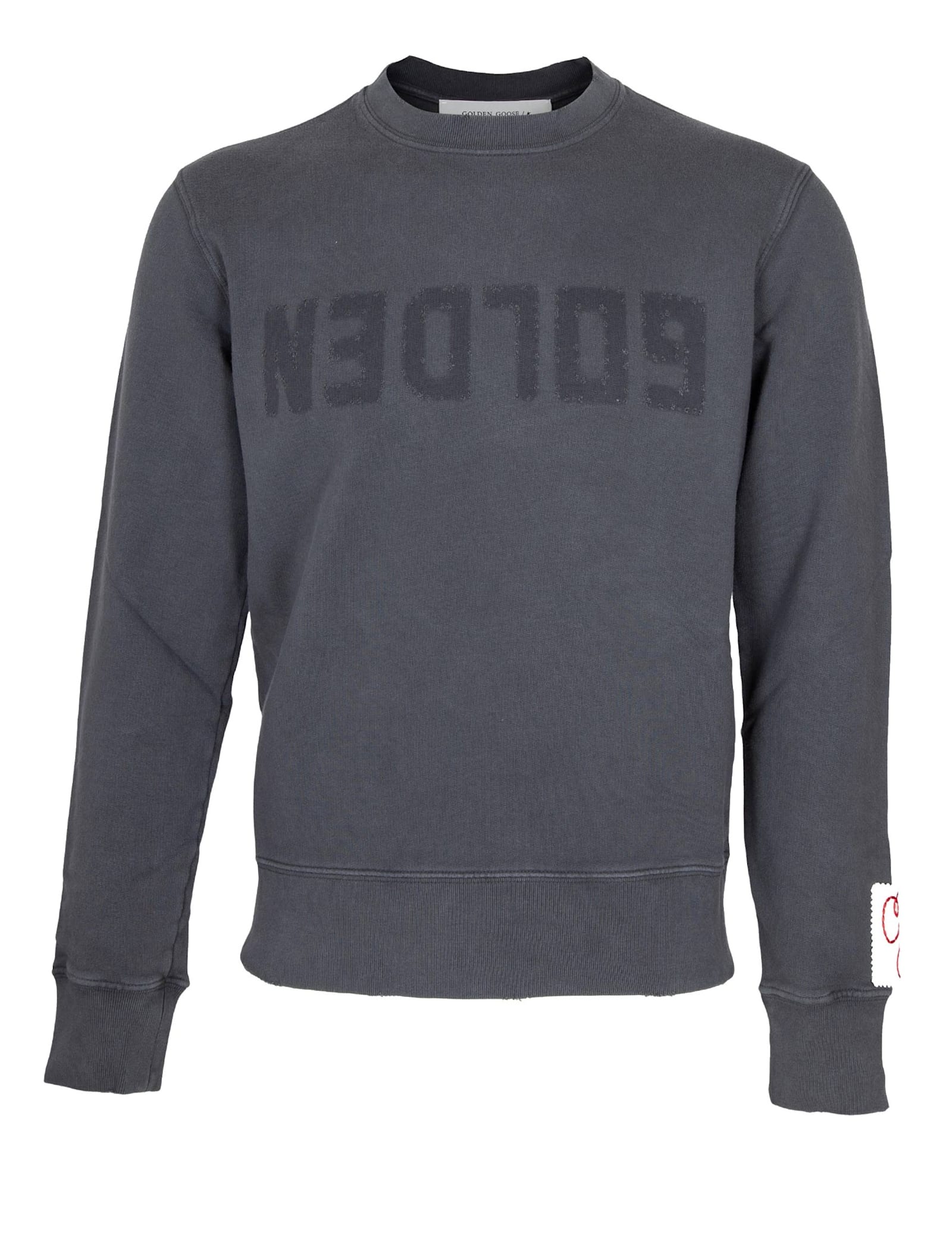 Golden Goose Cotton Sweatshirt With Logo, Color Grey