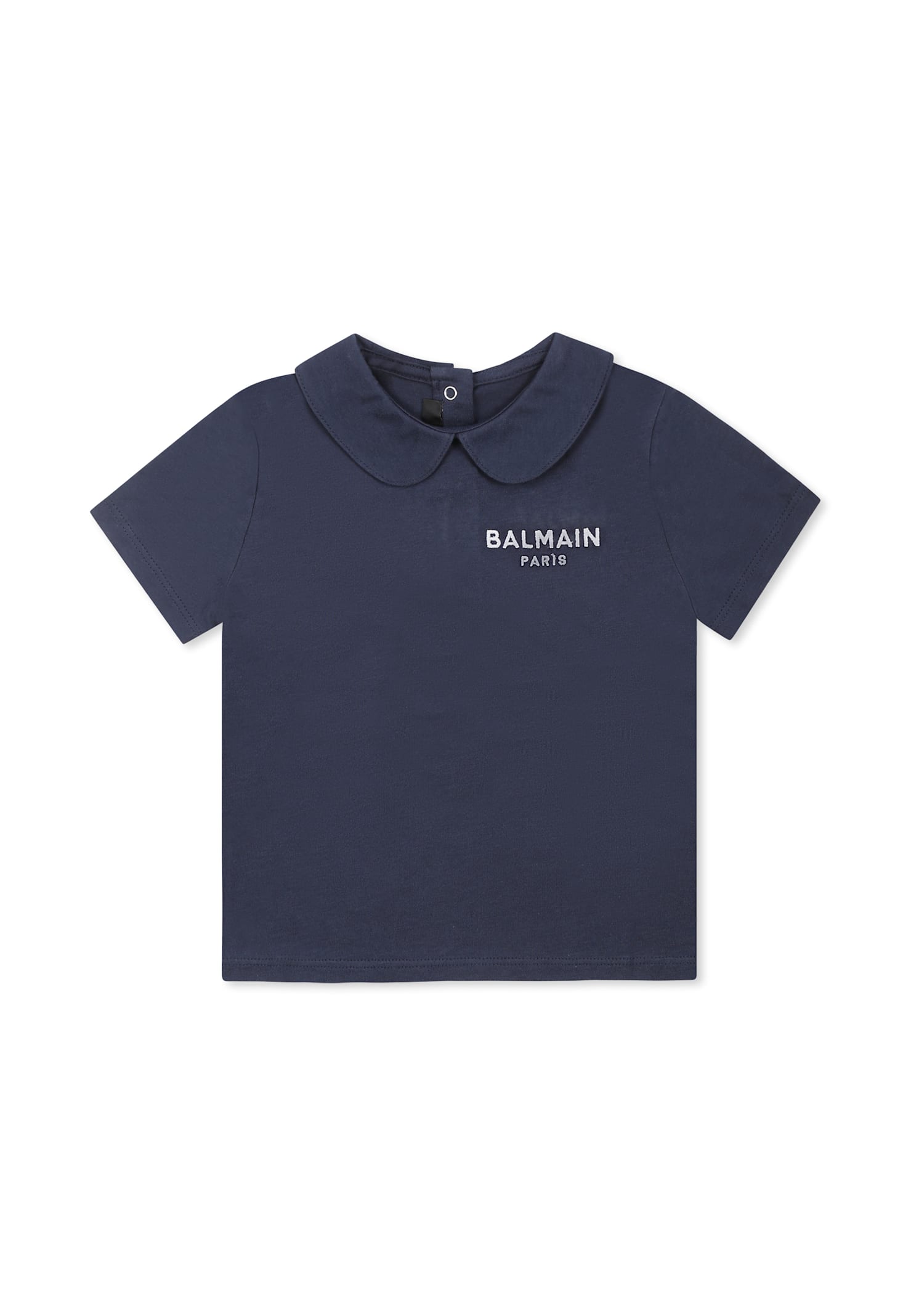 Balmain Blue T-shirt For Baby Girl With Logo