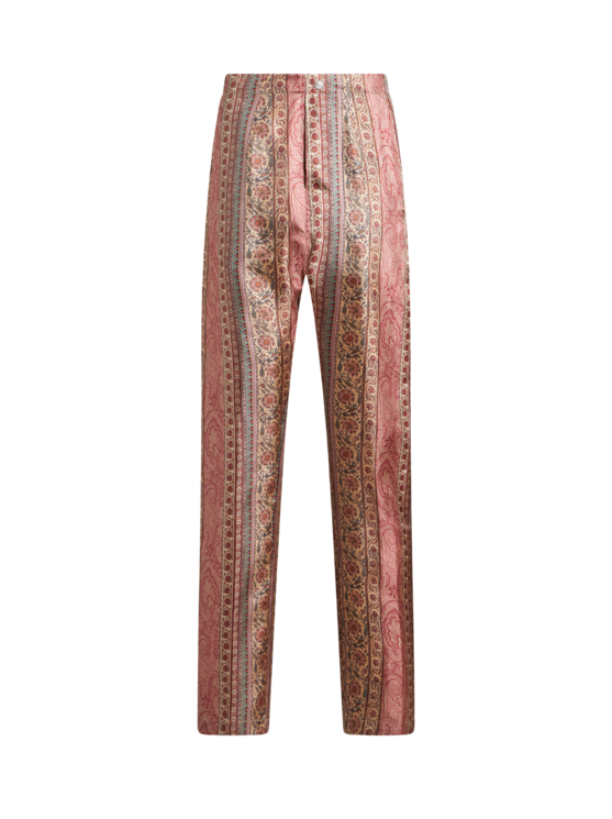 Etro, Pantalon En Soie Style Pyjama, Homme, Rose, Taille XS