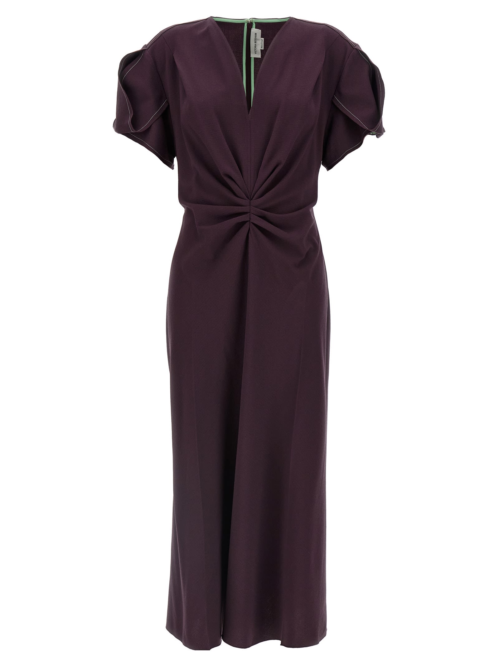 Victoria Beckham gathered V-neck Midi Dress