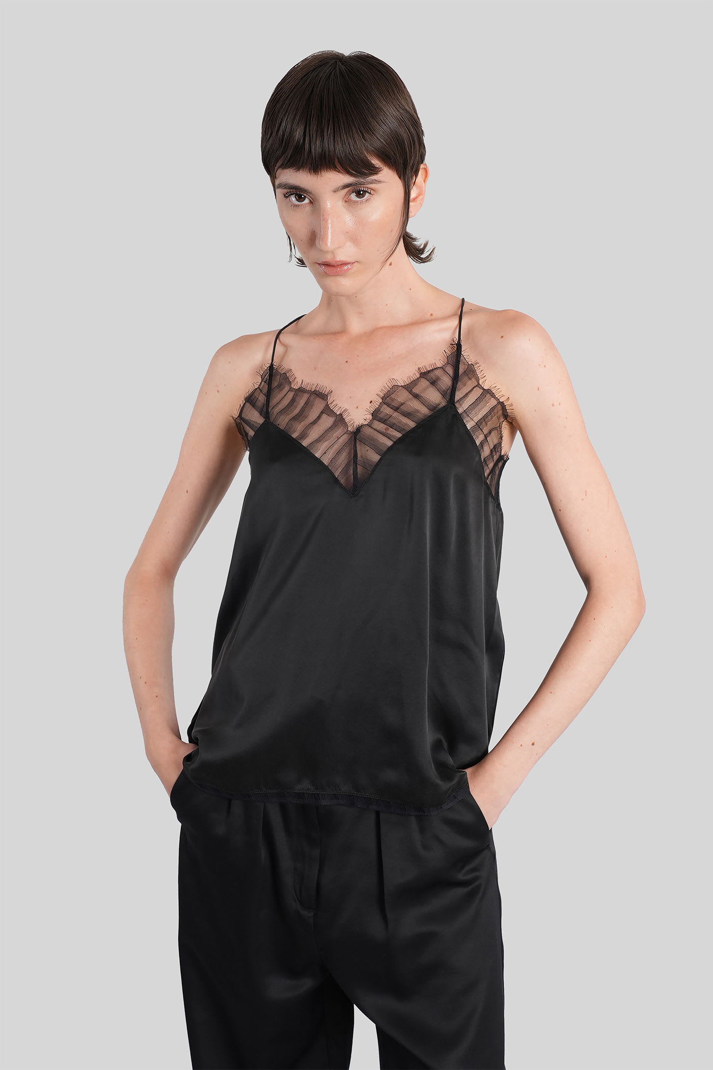 IRO Berwyn Topwear In Black Silk