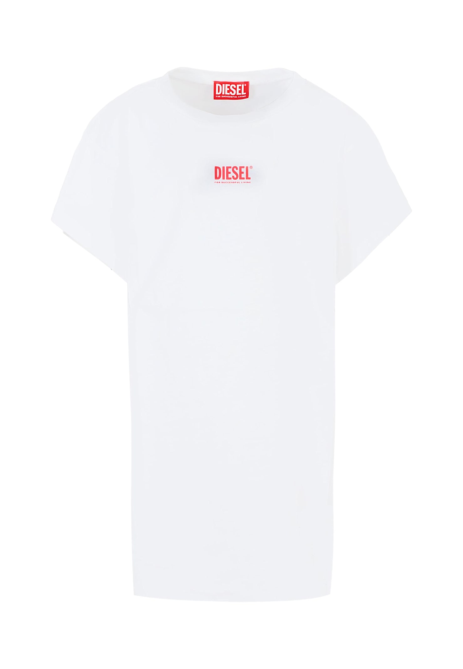 Diesel White Dress For Girl With Logo