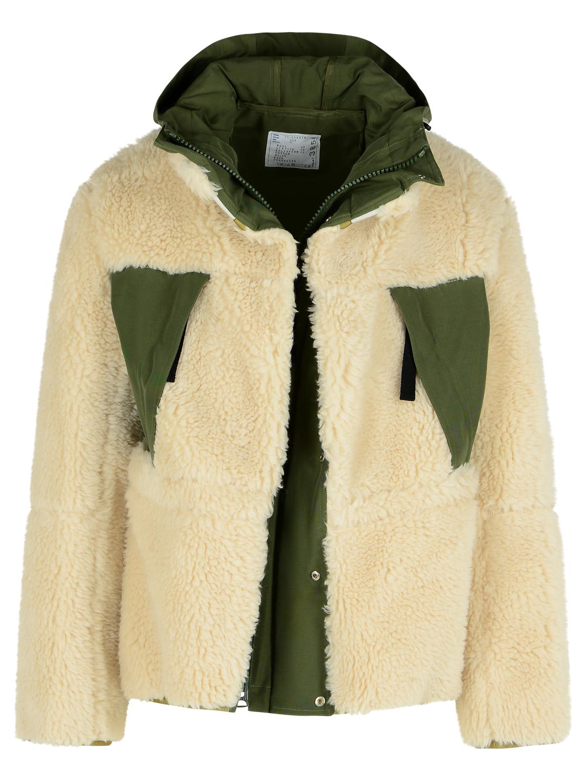 Sacai sherling Beige Wool Blend Jacket