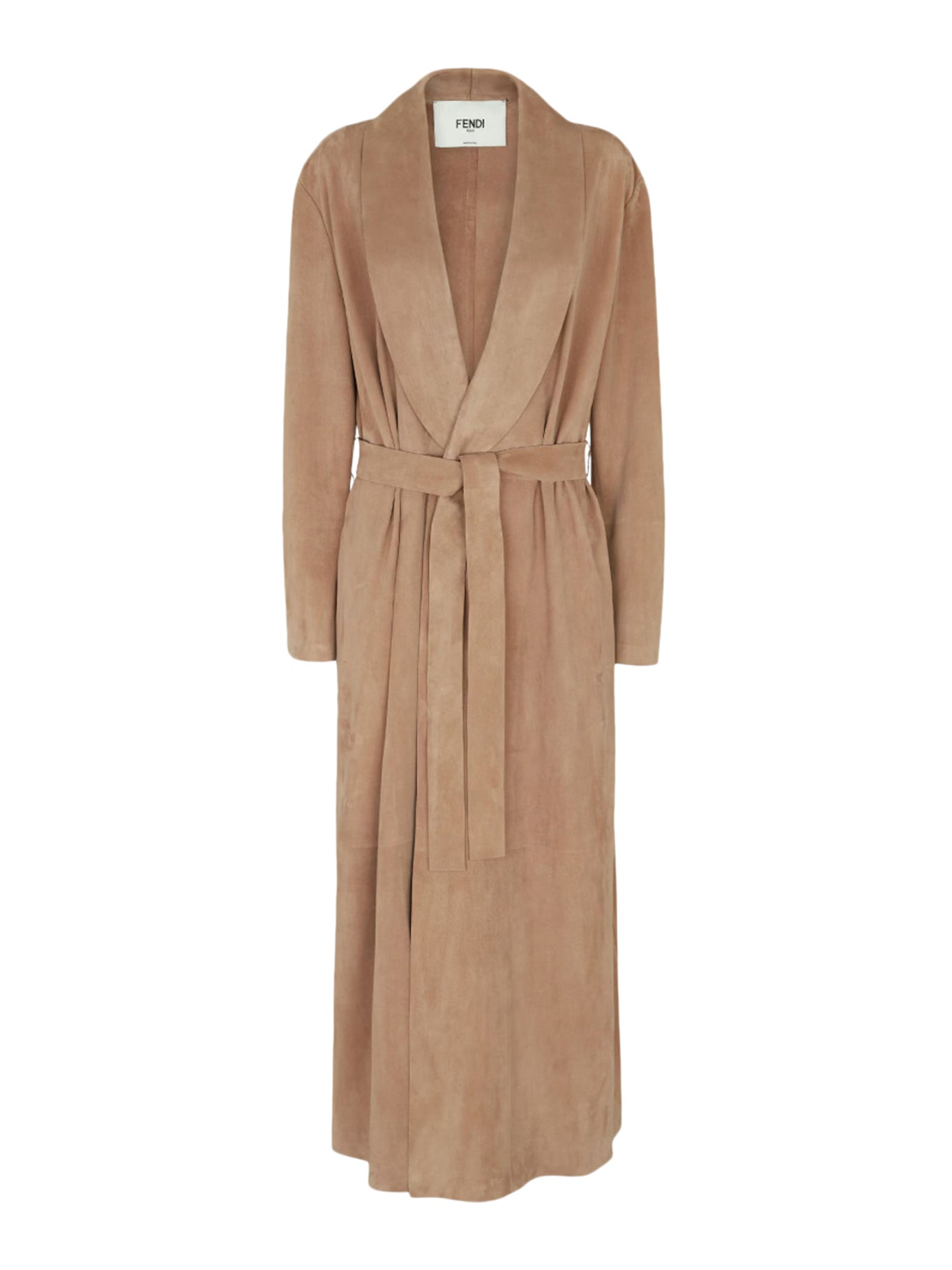 BROWN SUEDE OVERCOAT - Fendi - Woman