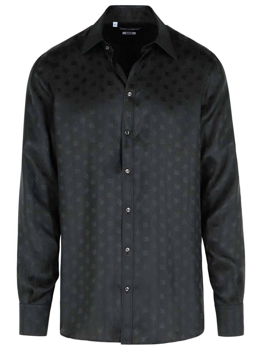 Dolce & Gabbana 'Monoram' Black Silk Shirt