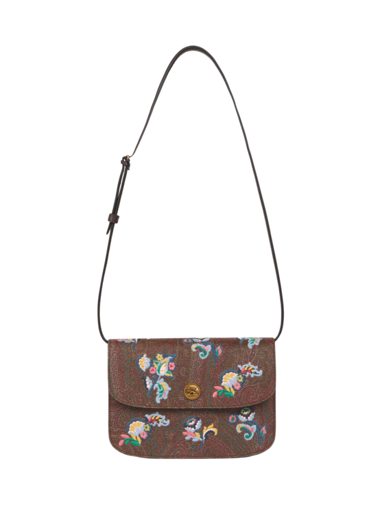 Etro, Sac À Bandoulière Brodé Etro Essential Petit Modèle En Arnica, Femme, Marron