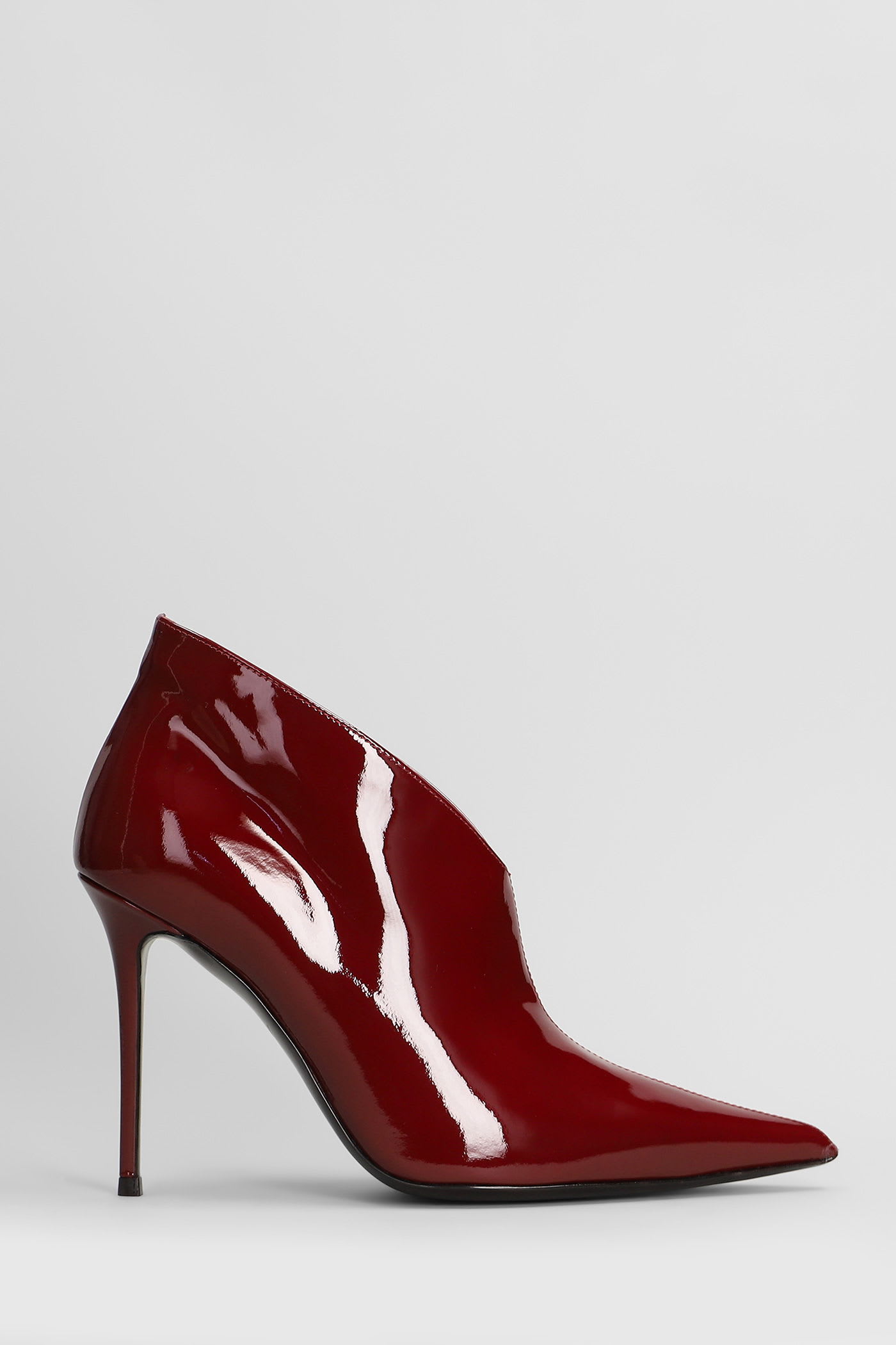 Giuseppe Zanotti Raquel 105 High Heels Ankle Boots In Bordeaux Patent Leather
