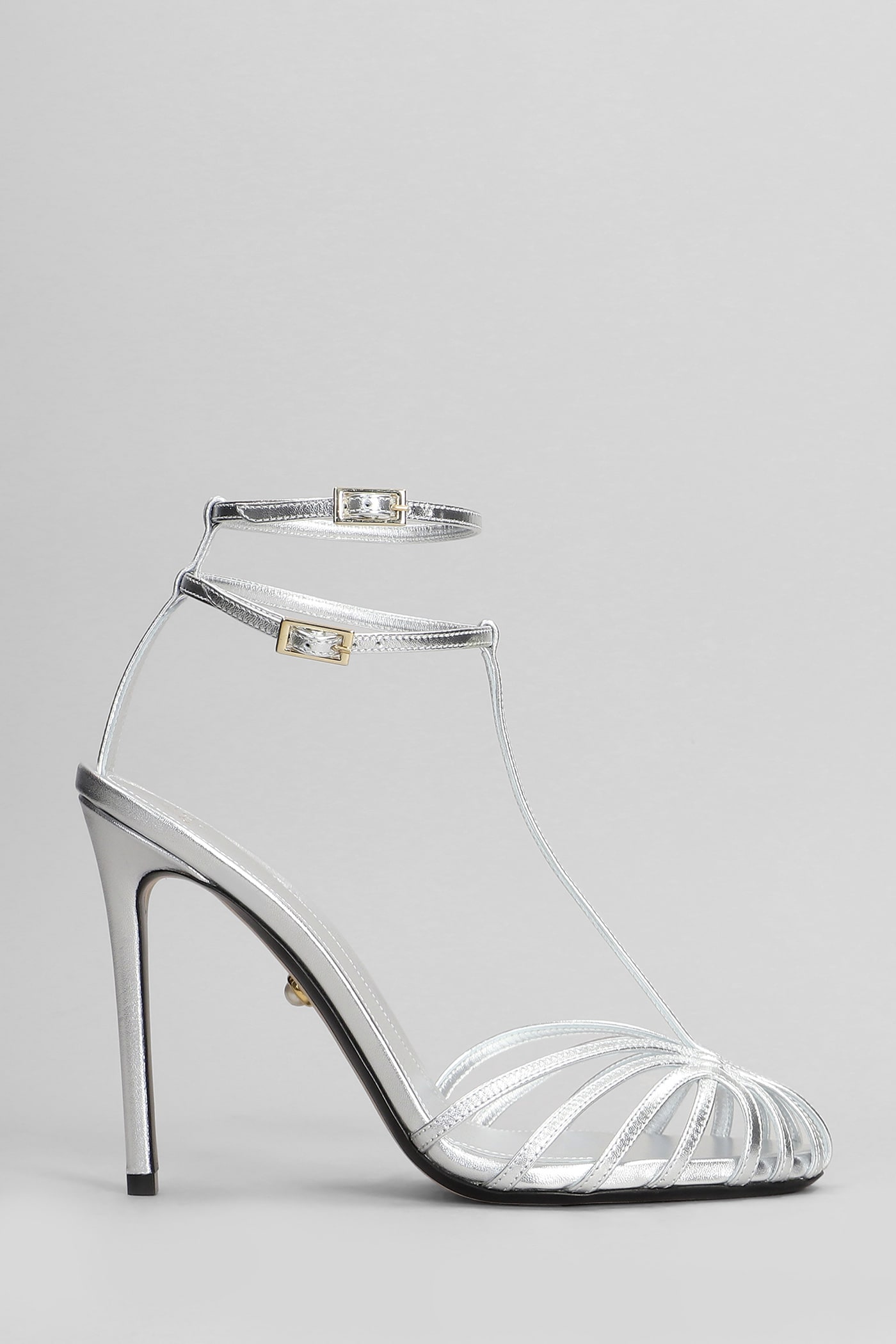 Alevì Stella 110 Sandals In Silver Leather