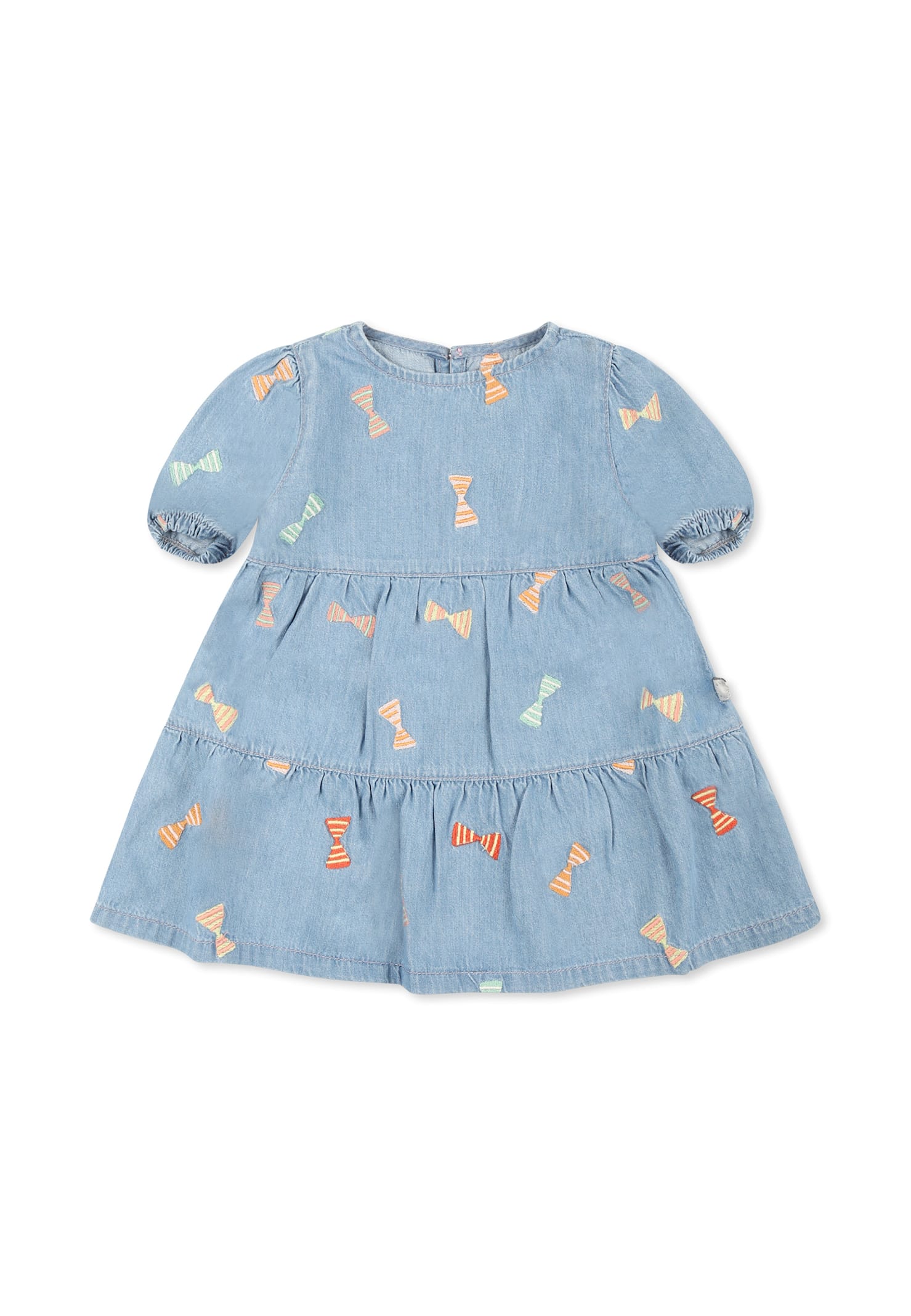 Stella McCartney Kids Denim Dress For Baby Girl With Bow