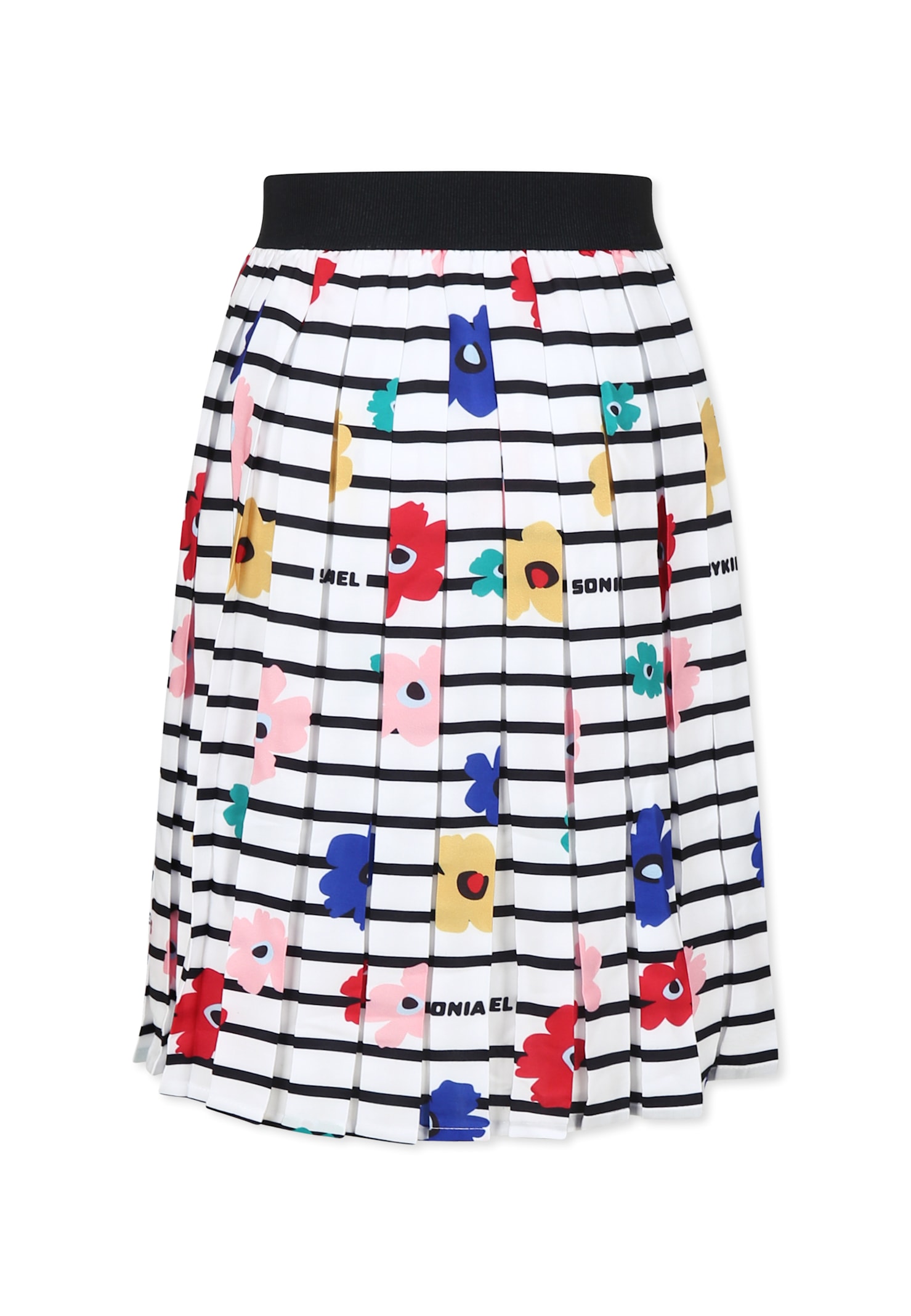 Rykiel Enfant White Skirt For Girl With Flowers
