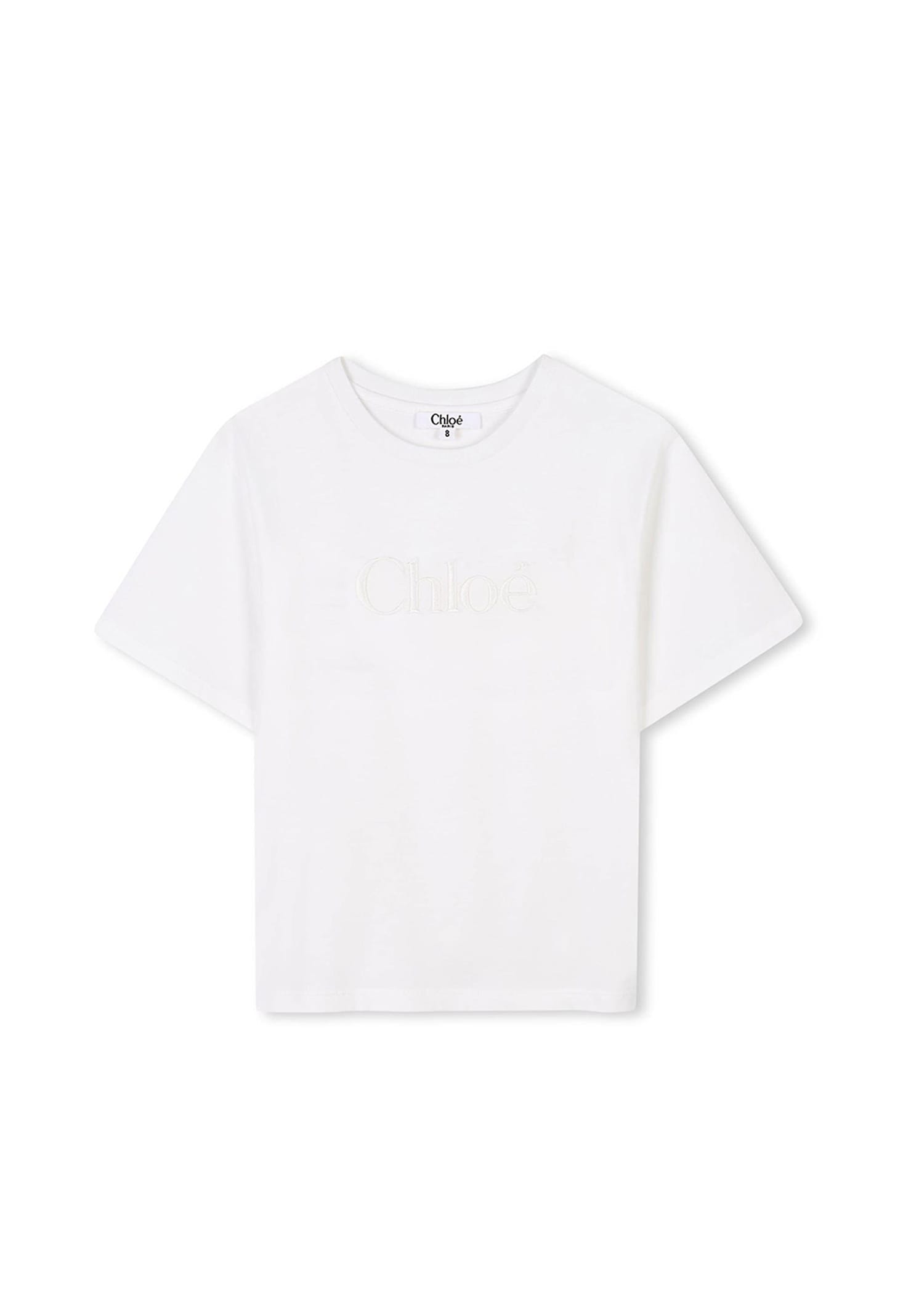 Chloé White T-shirt For Girl With Logo