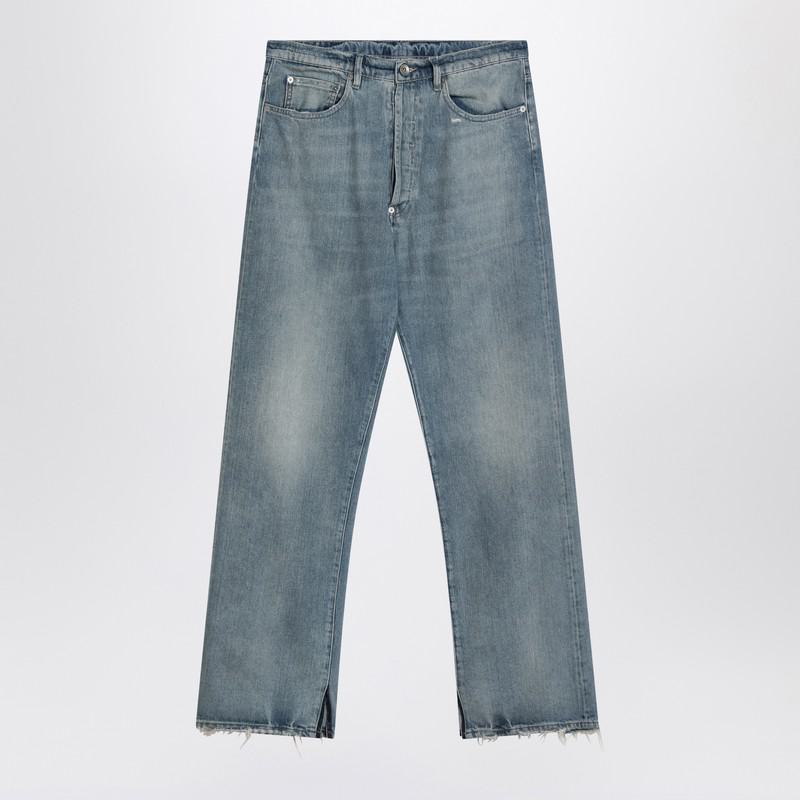 Maison Margiela Blue Washed-Effect Jeans With Buckle