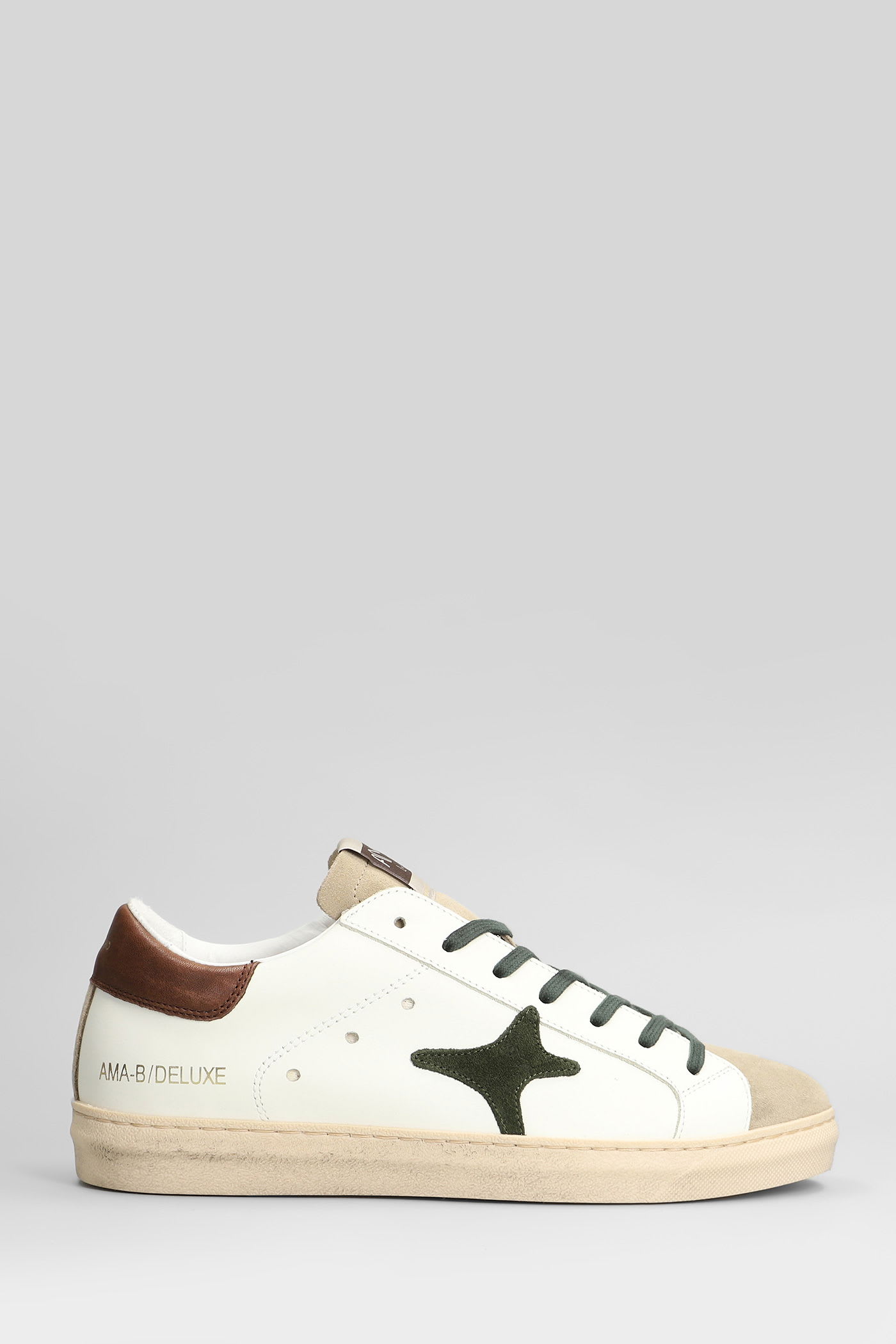 AMA-BRAND Sneakers In White Suede And Leather