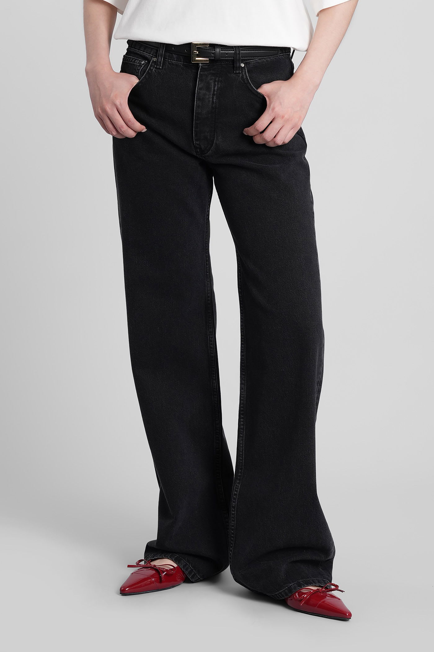 Anine Bing Hugh Jeans In Black Cotton