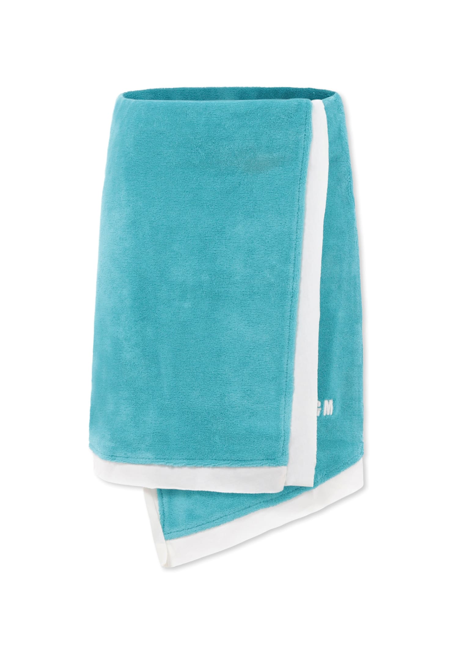 MSGM Light Blue Skirt For Girl With Logo