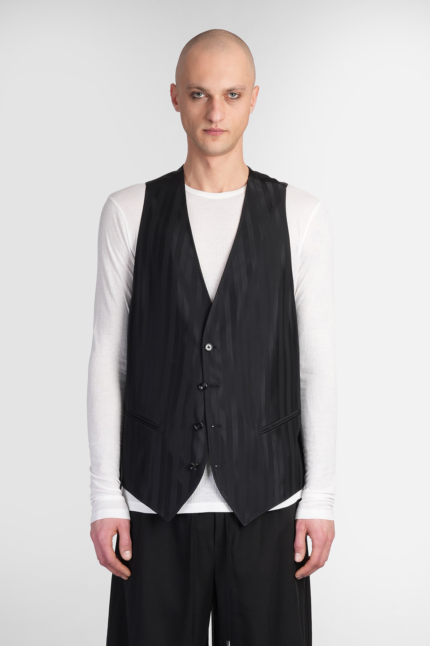 Ann Demeulemeester Juikko Vest In Black Viscose