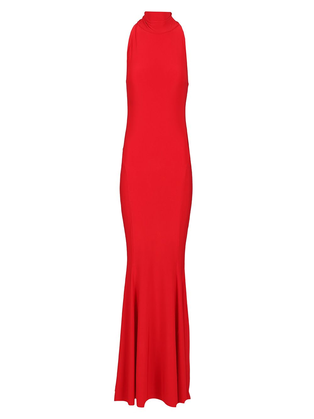 Norma Kamali Halter Turtle Fishtail Gown