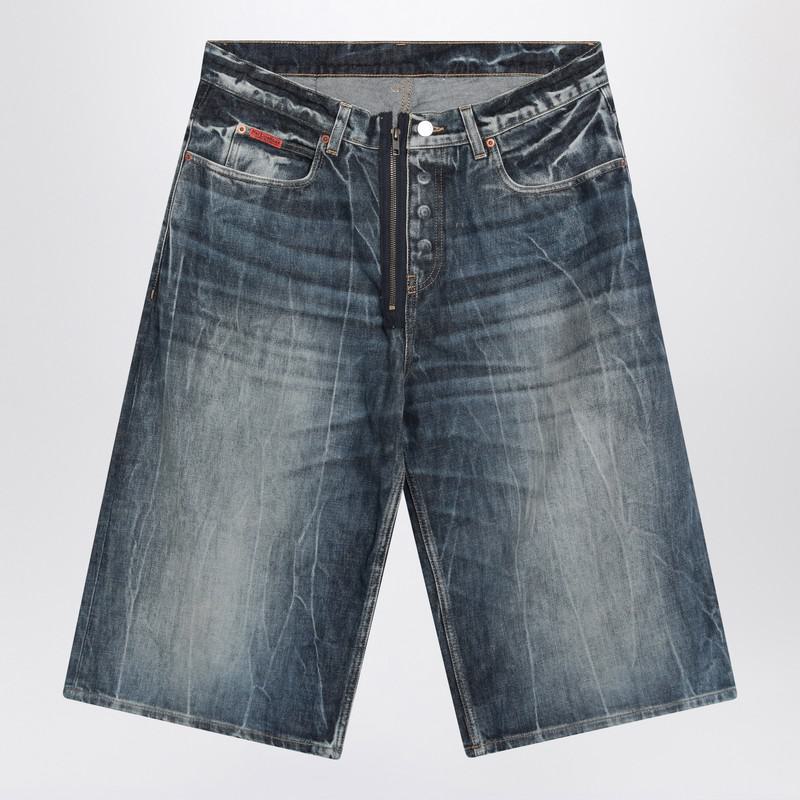 Martine Rose Bermuda In Denim Blu Acid