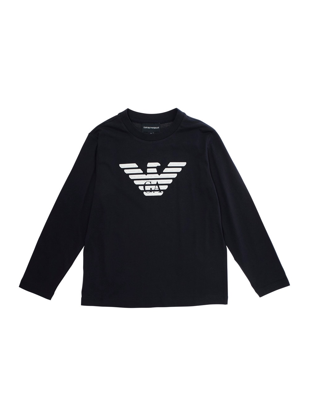 Emporio Armani Blue Sweatshirt With Eagle Logo Print On The Front In Cotton Boy