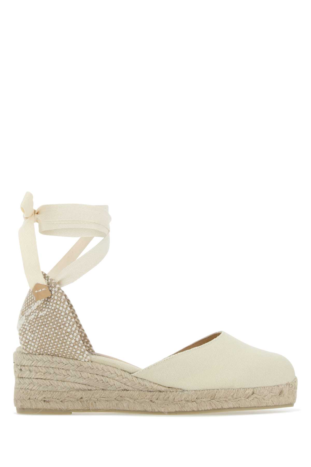 Castañer Ivory Canvas Carina Wedges