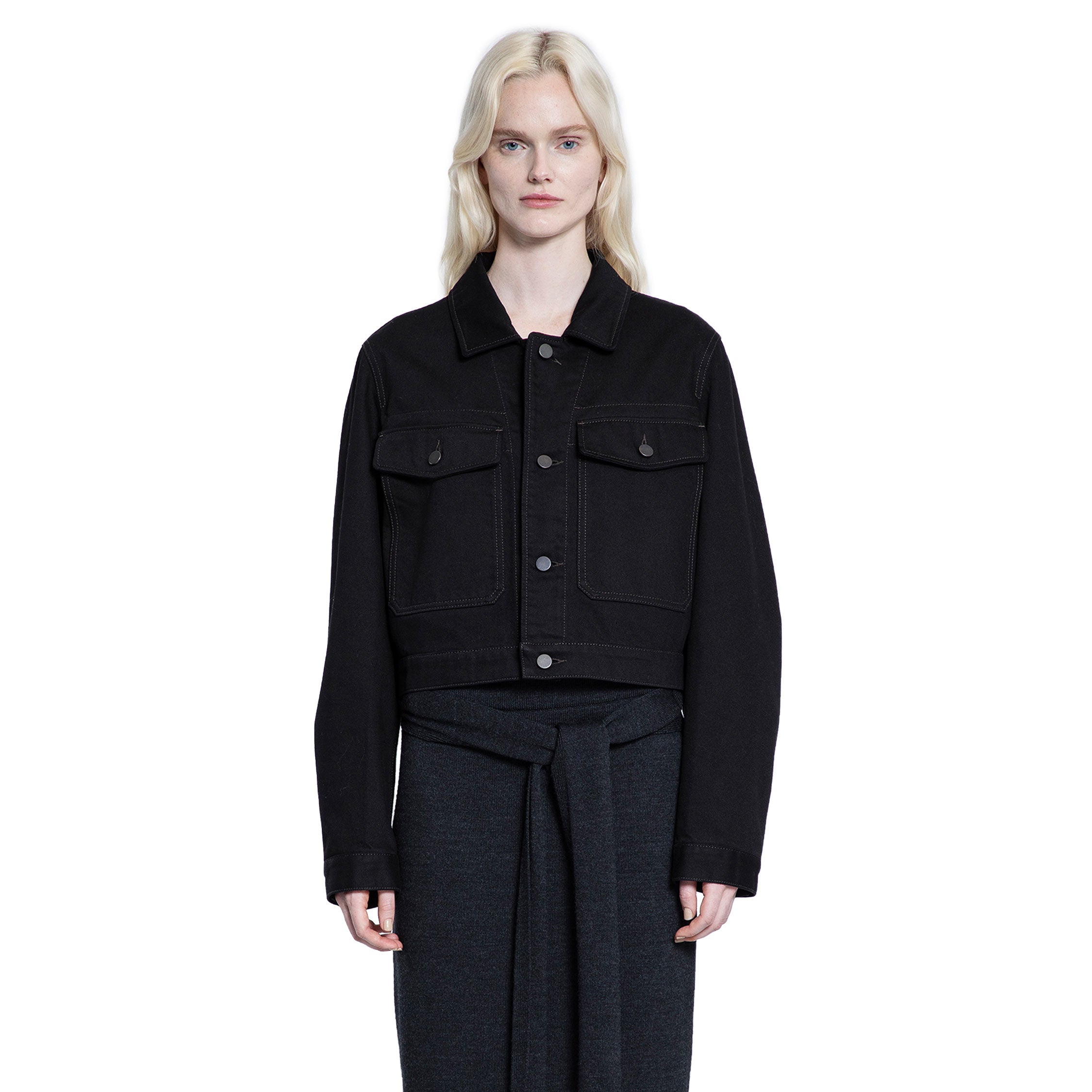 Cropped Heavy Denim Blouson