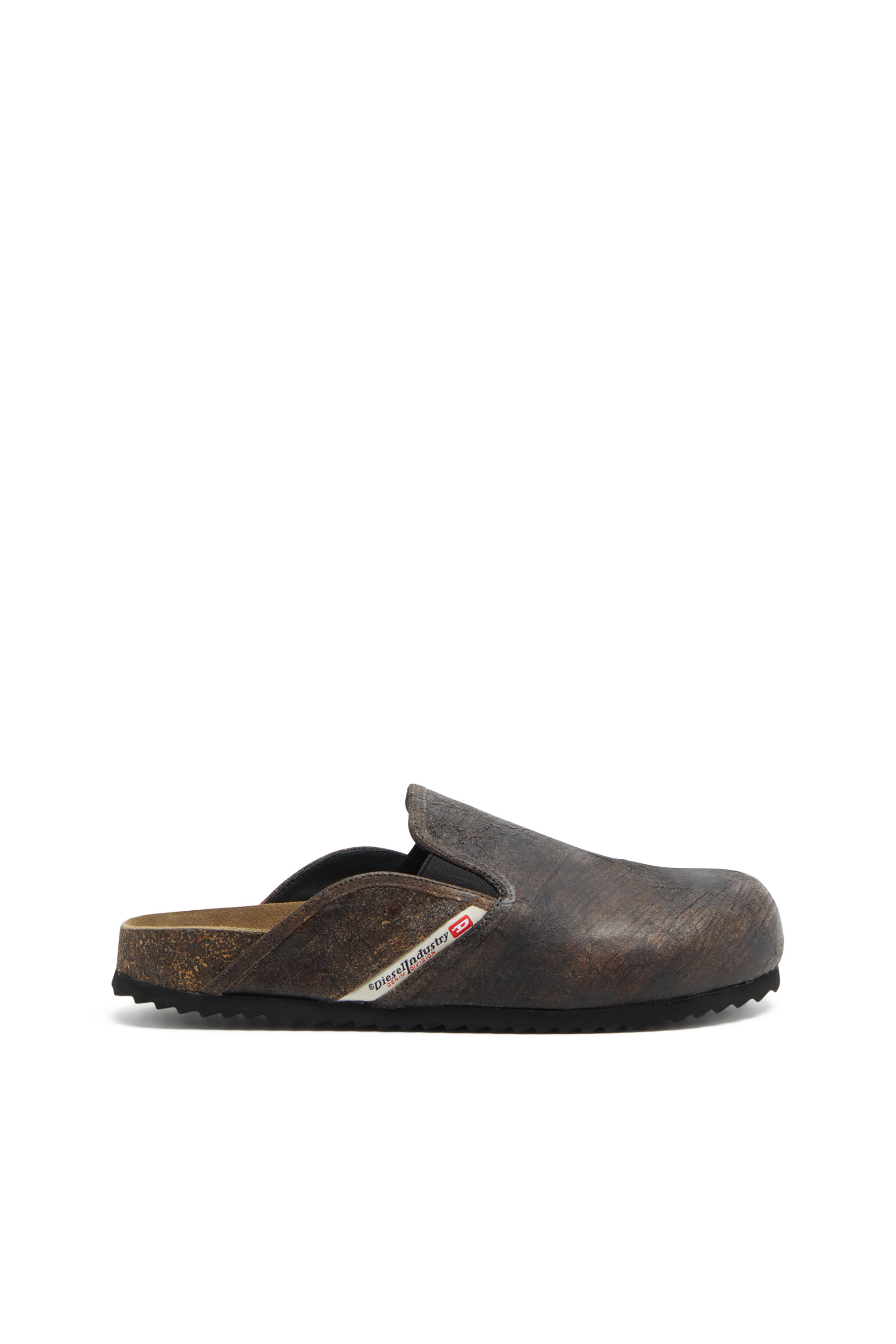 Diesel - D-Woodstock-Clogs in crackle-effect suede - Slides - Man - Brown