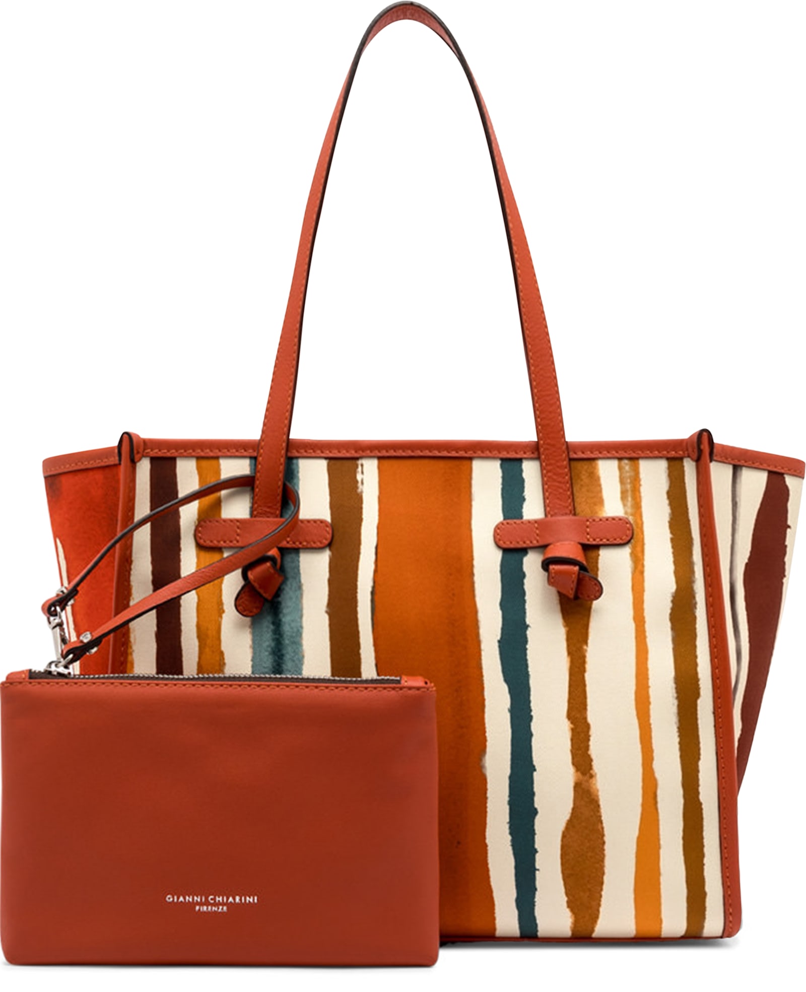 Gianni Chiarini Marcella Canvas And Leather Shopping Bag