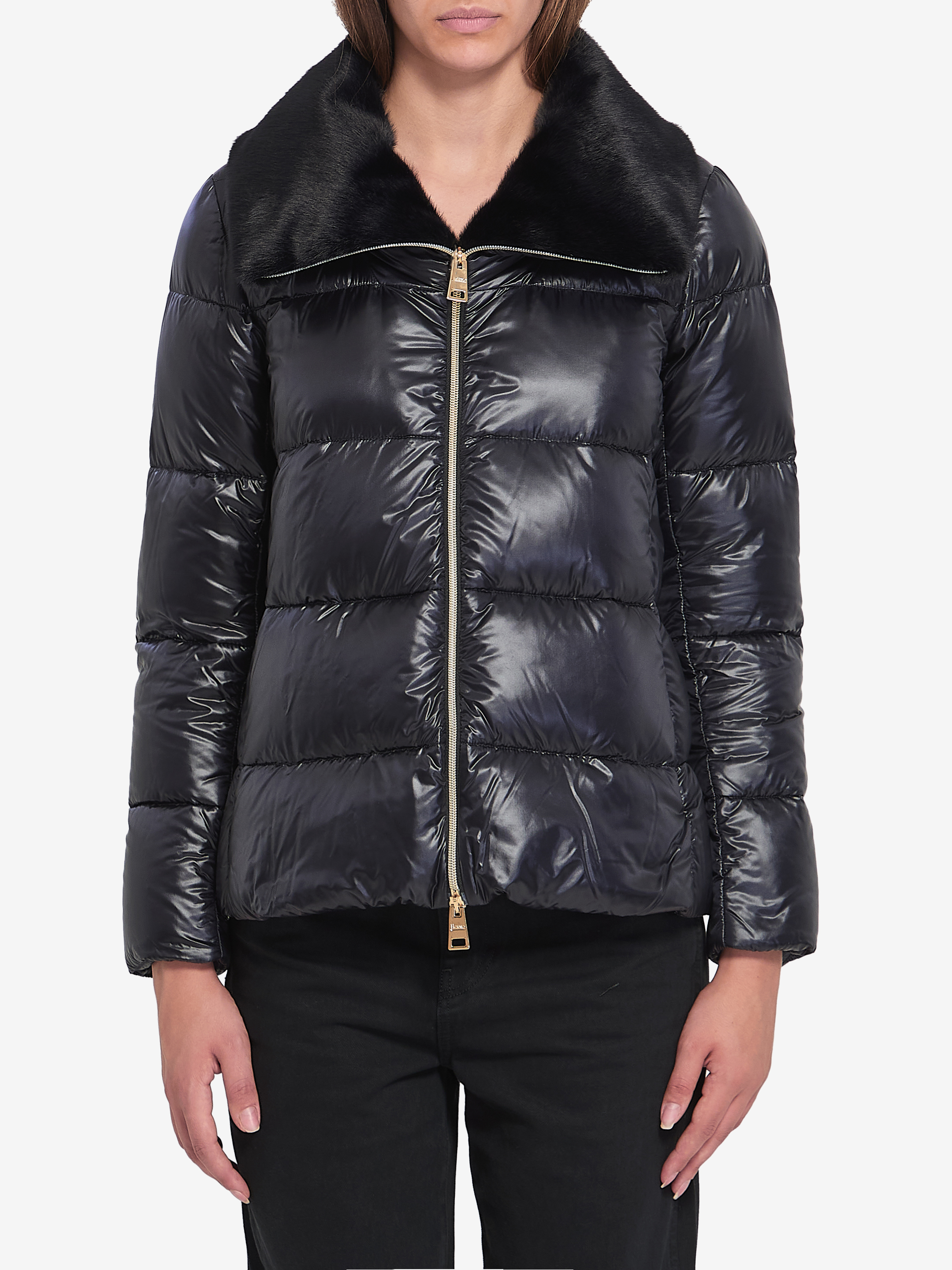 Light puffer with collar fur