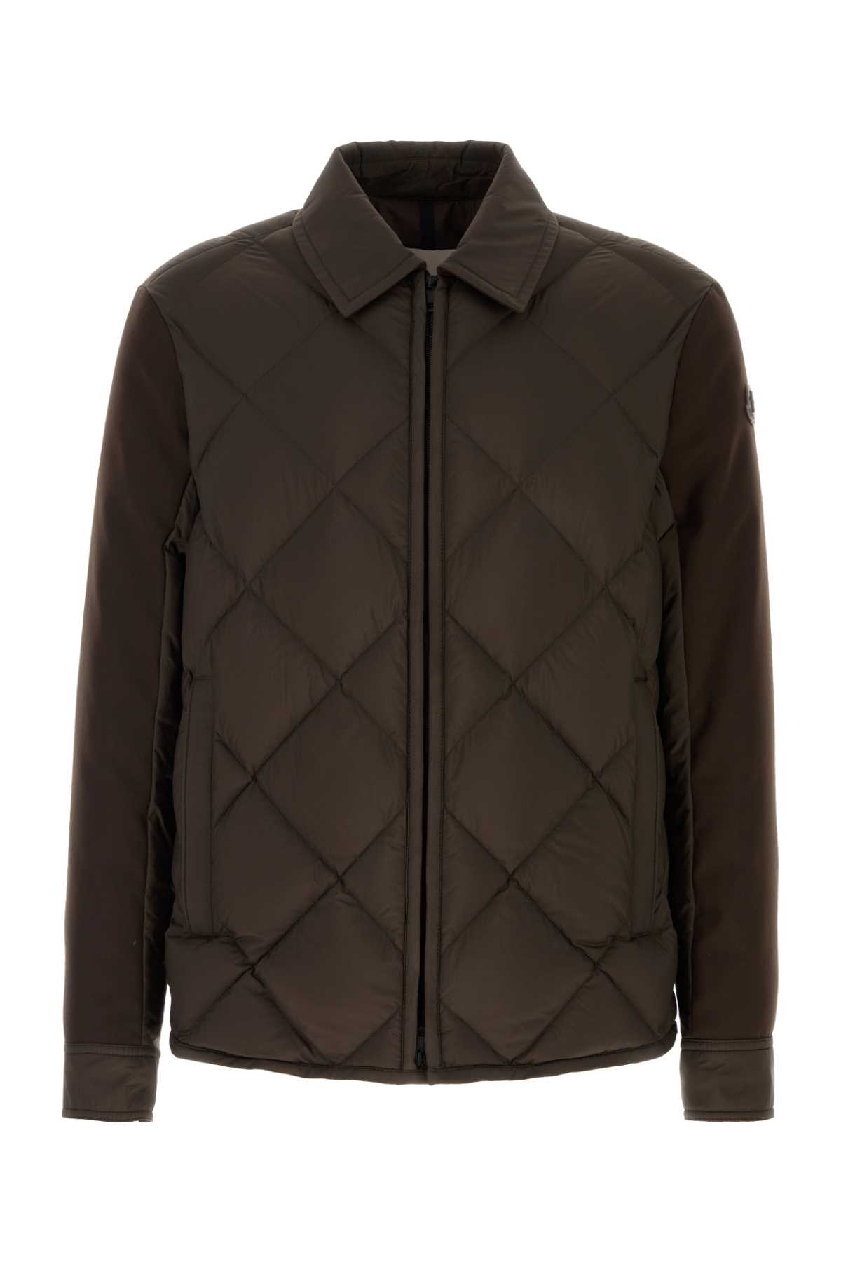 Moncler Brown Nylon Aiguille Down Jacket