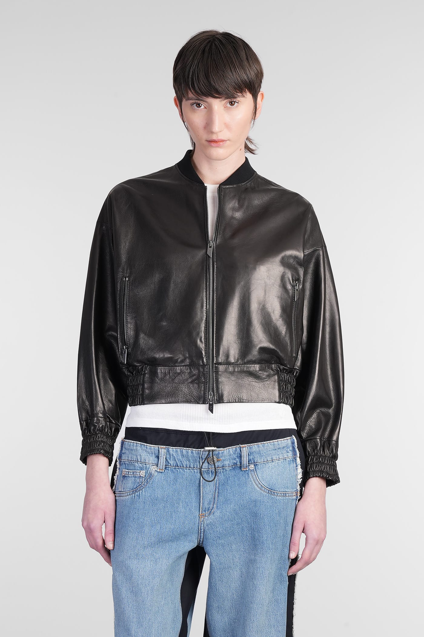 Salvatore Santoro Bomber Jacket In Black Leather
