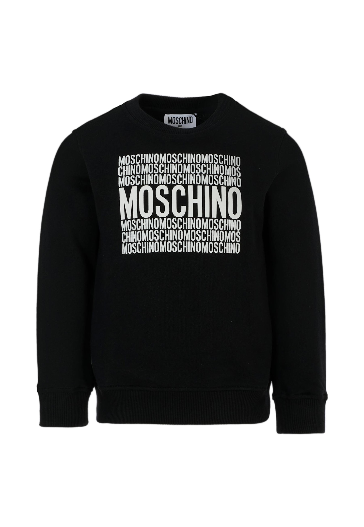 Moschino Black Sweatshirt For Kids With Logo