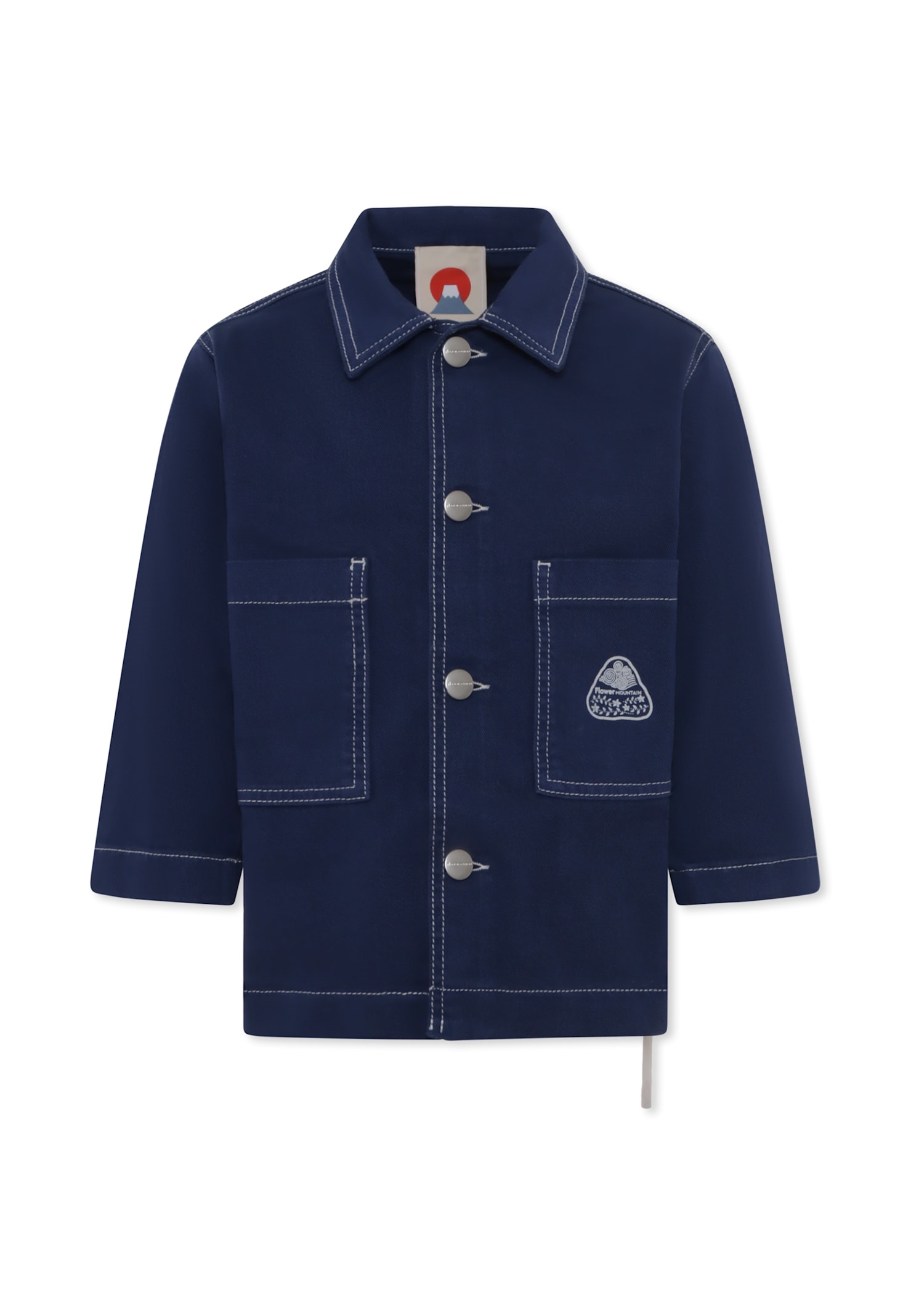 Flower Mountain Blue Jacket For Boy With Logo