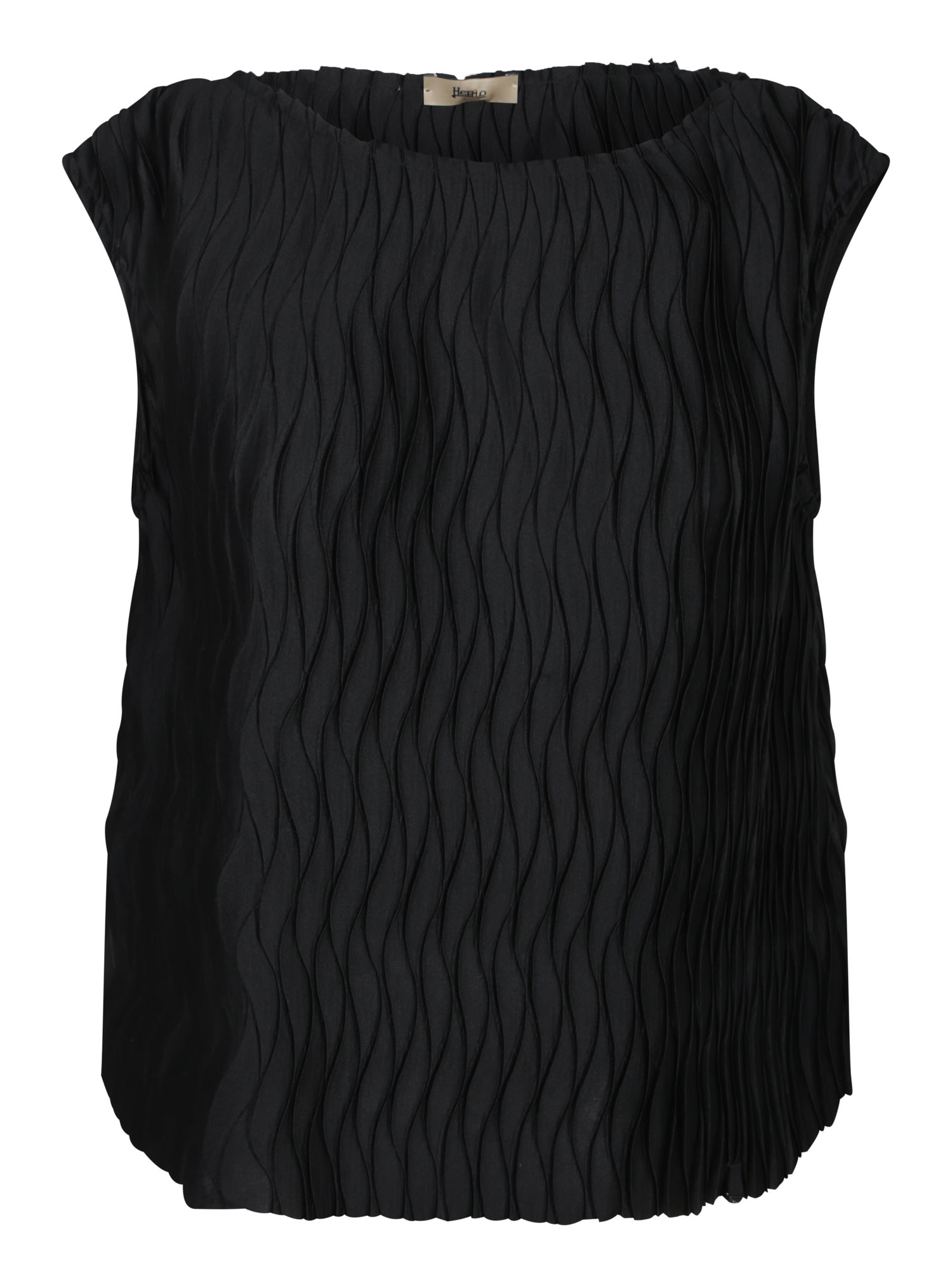 Herno Embossed Black Jersey Top