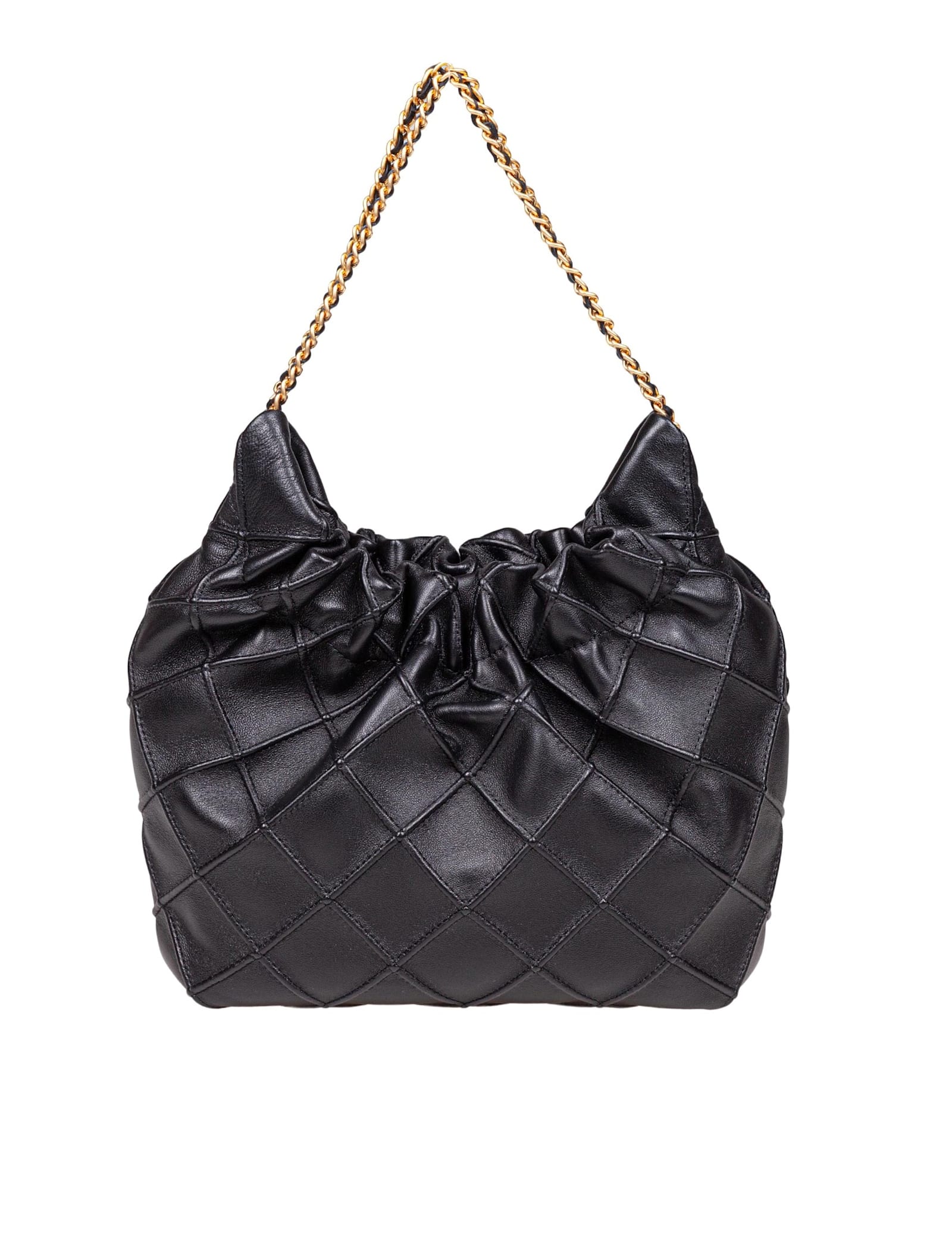 Tory Burch Fleming Mini Hobo Leather Bag Color Black