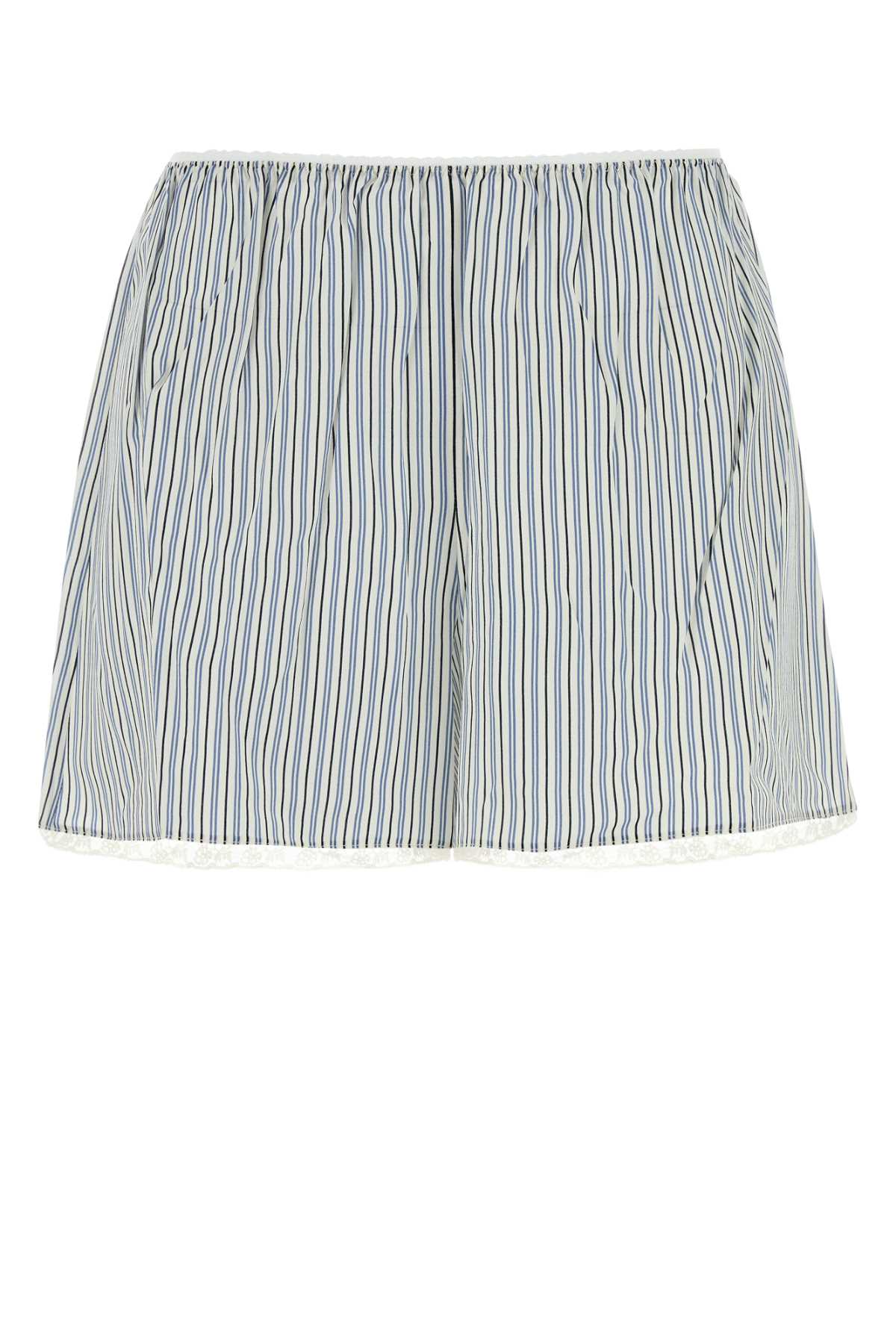 Miu Miu Embroidered Silk Shorts