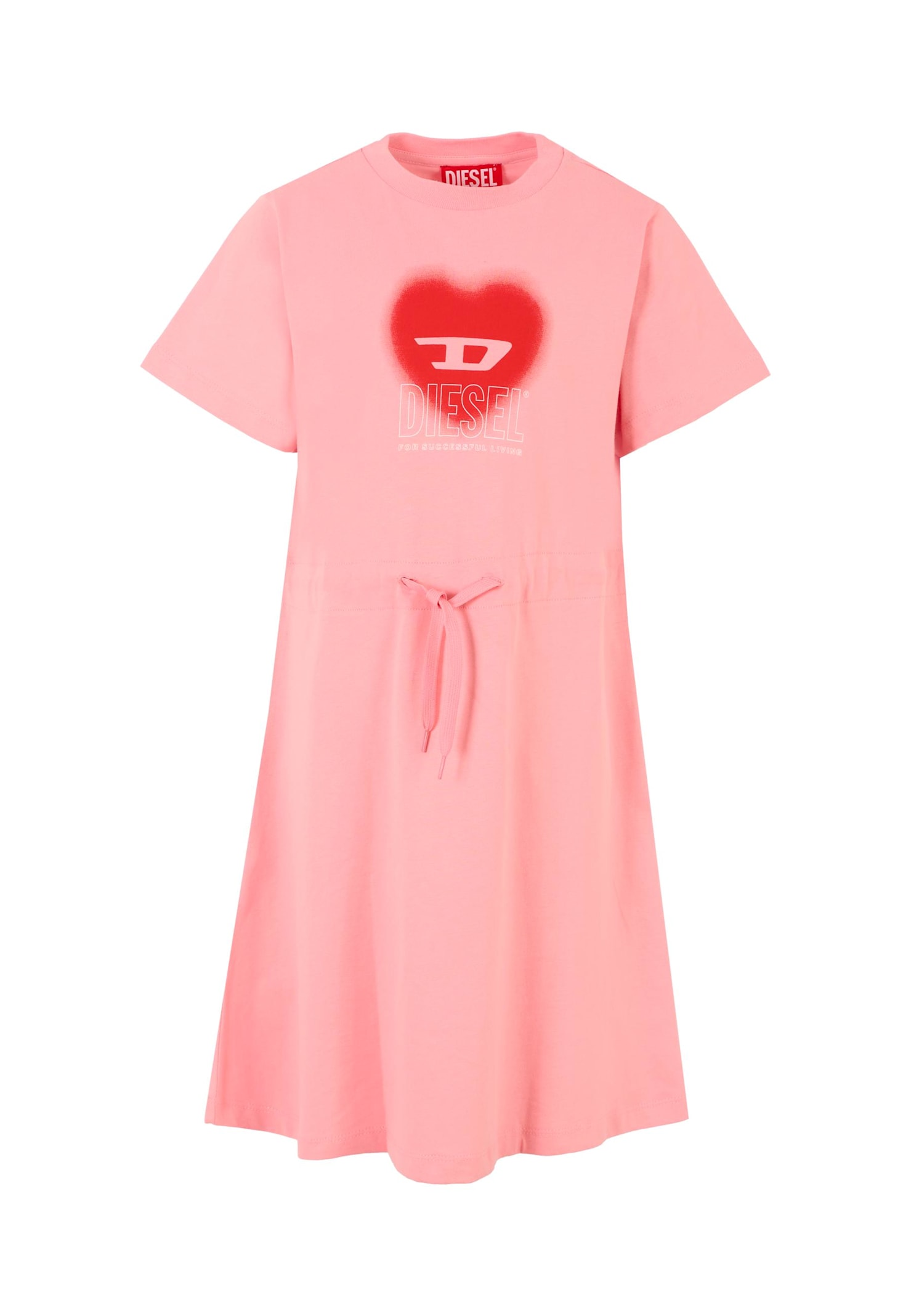 Diesel Pink Dress For Girl With Hearts